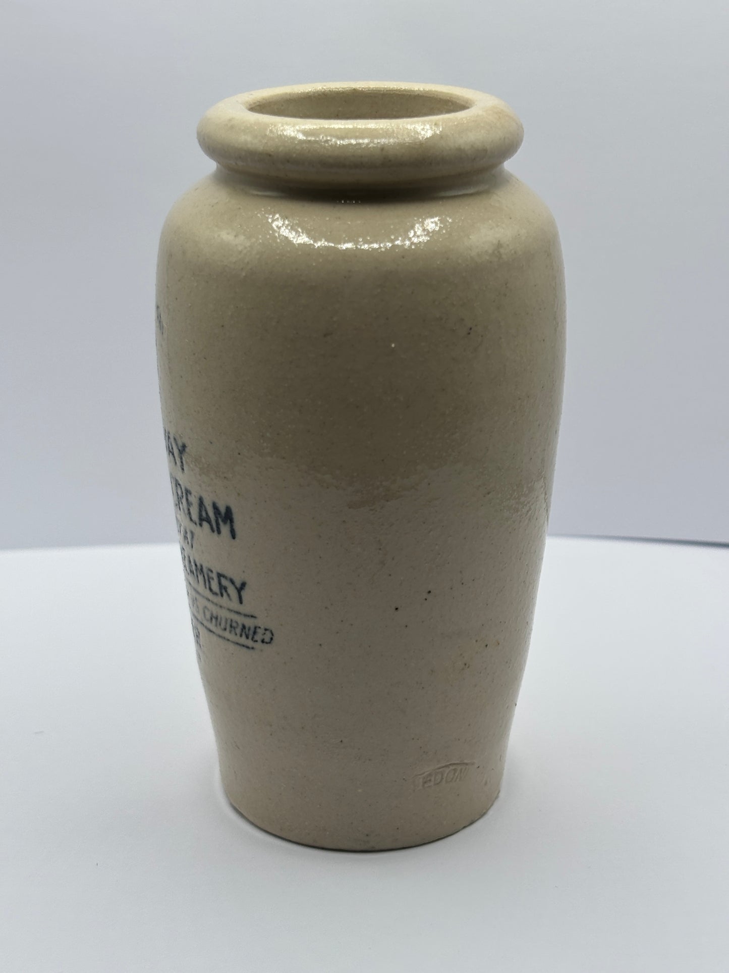 The Galloway creamery, white stoneware cream pot