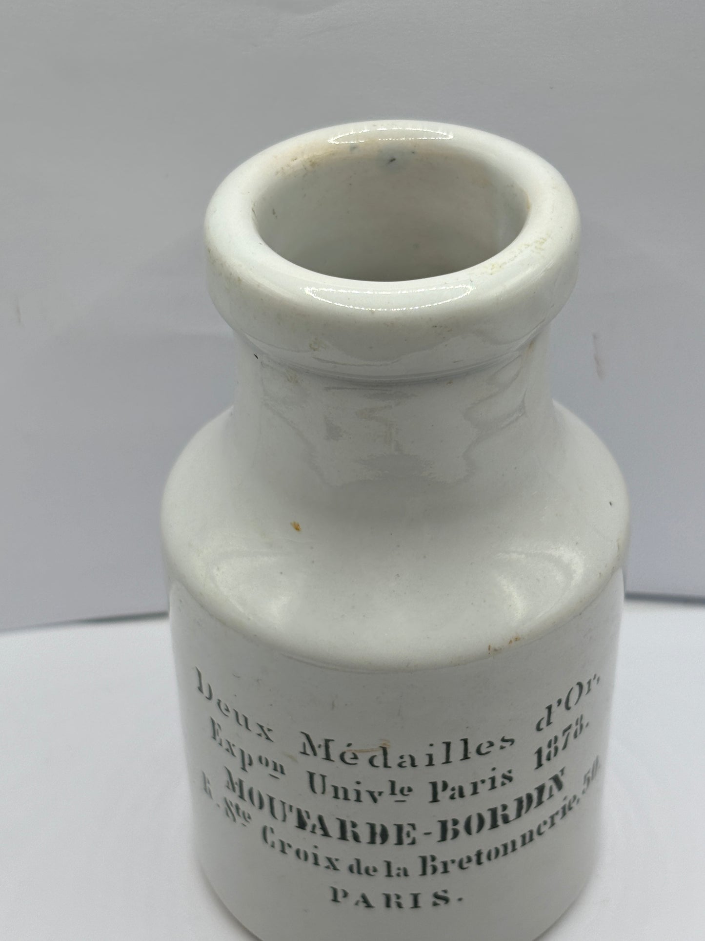 French mustard advertising jar, Moutarde bordin Paris