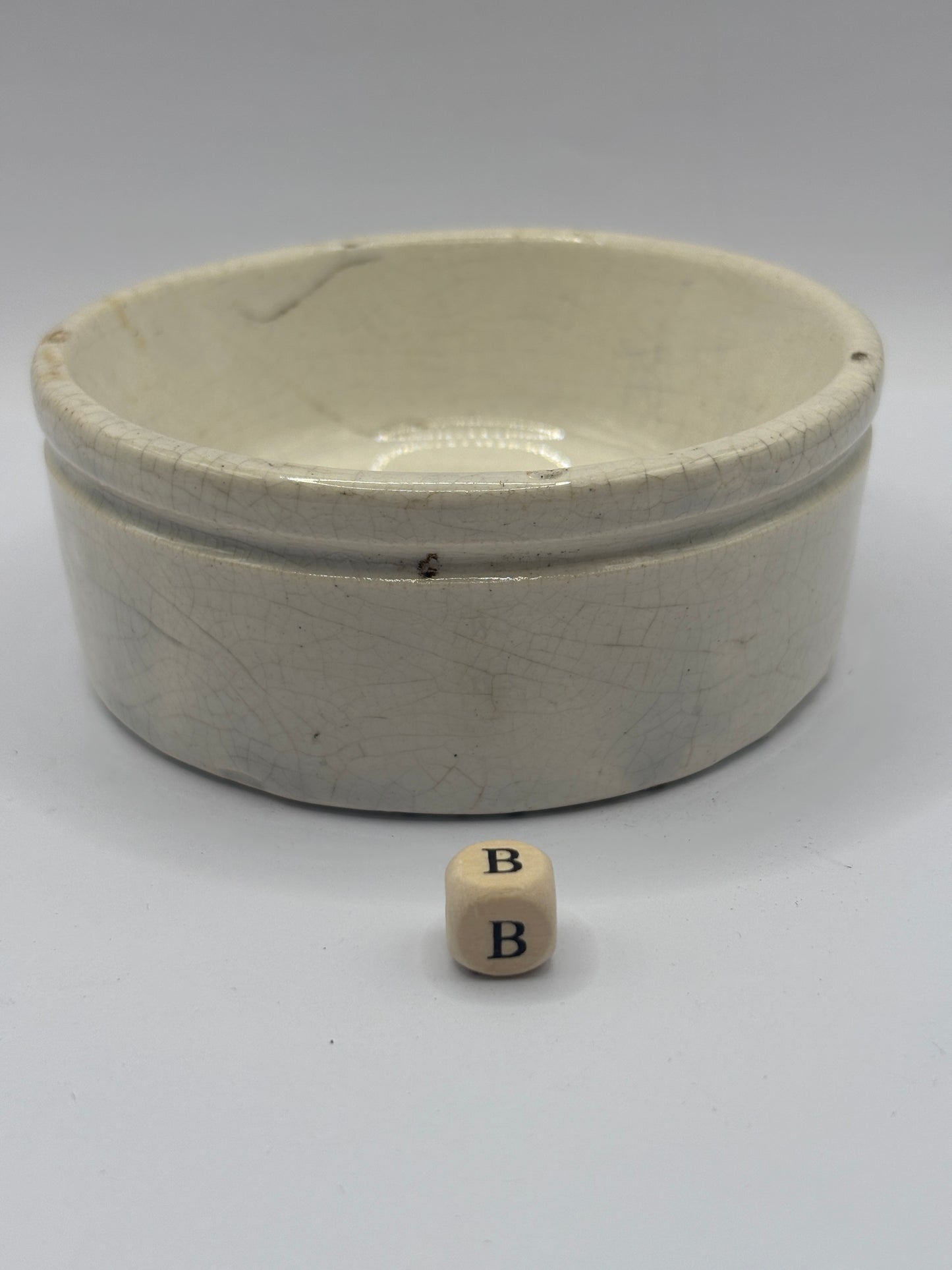 Old plain stoneware meat paste pot, potted meat (B)