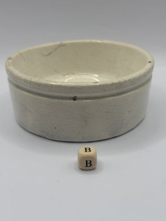 Old plain stoneware meat paste pot, potted meat (B)