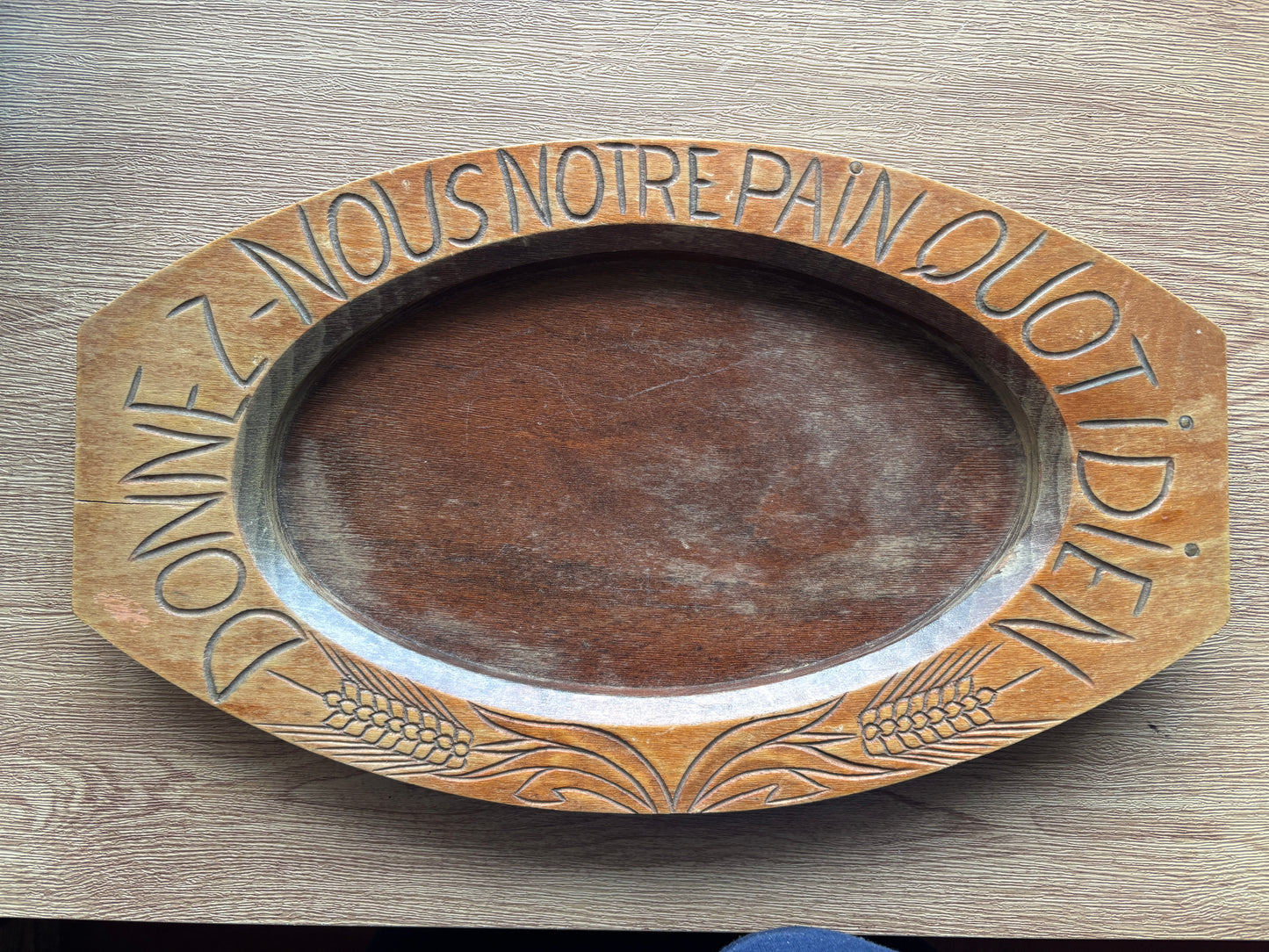 Antique french carved bread platter/ bread board