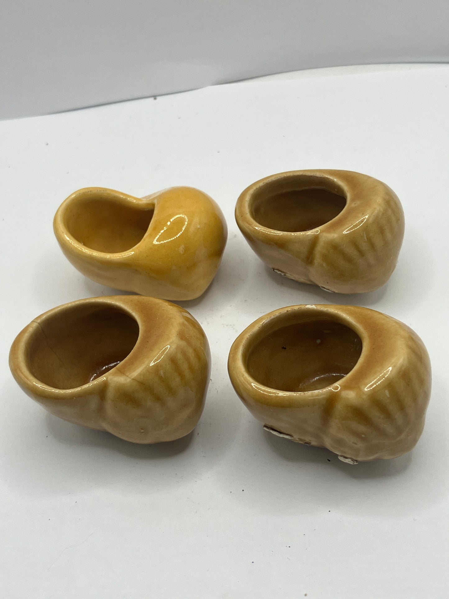 4 vintage stoneware escargot pots