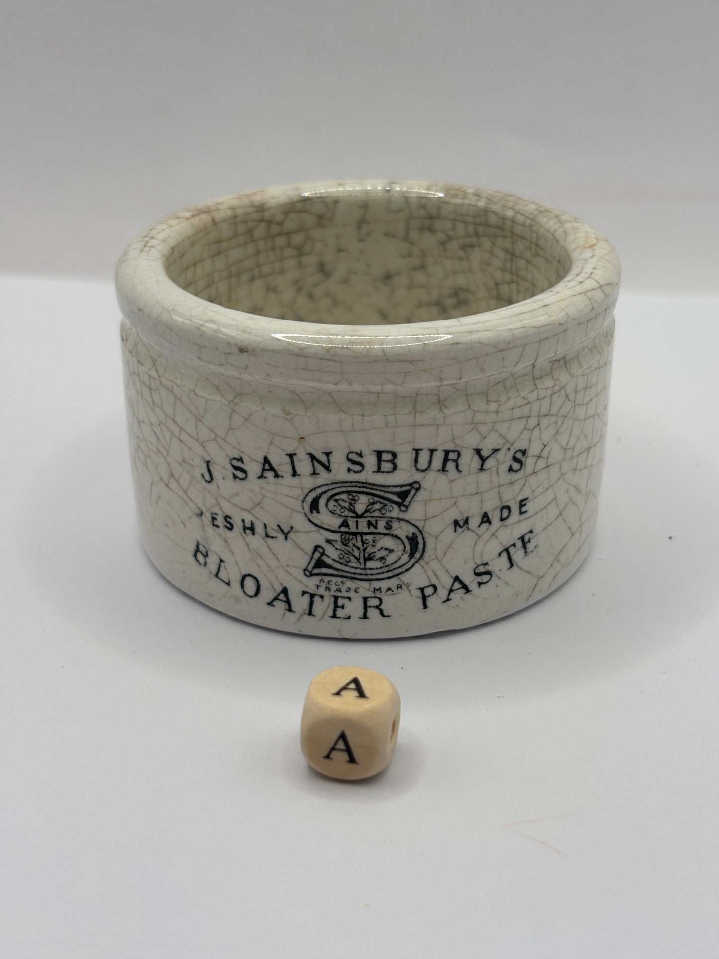 Old sainsburys advertising pot, Bloater paste (a)