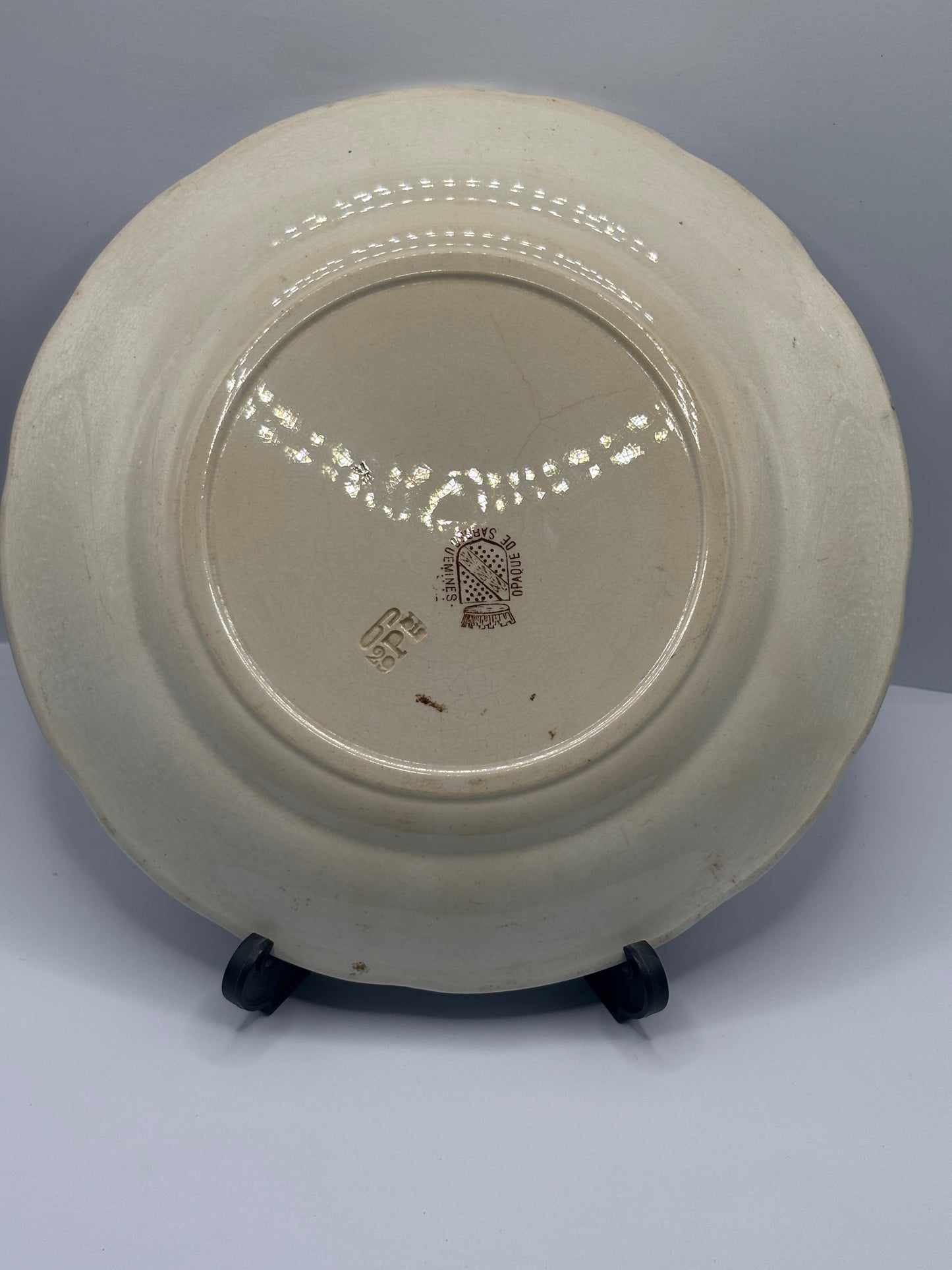 Antique french porcelain plate, mid 19th century