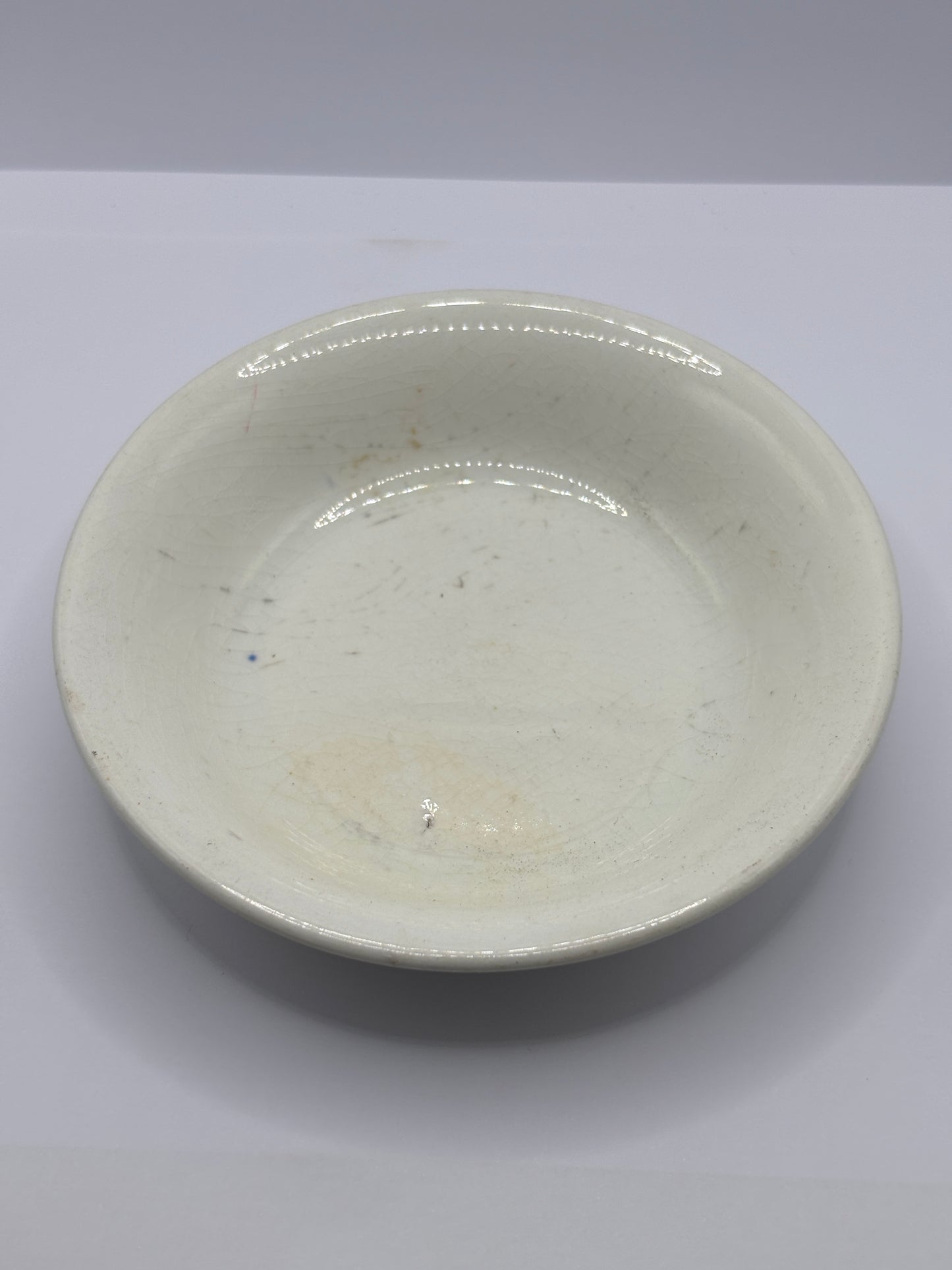 Old stained & crazed plate/saucer