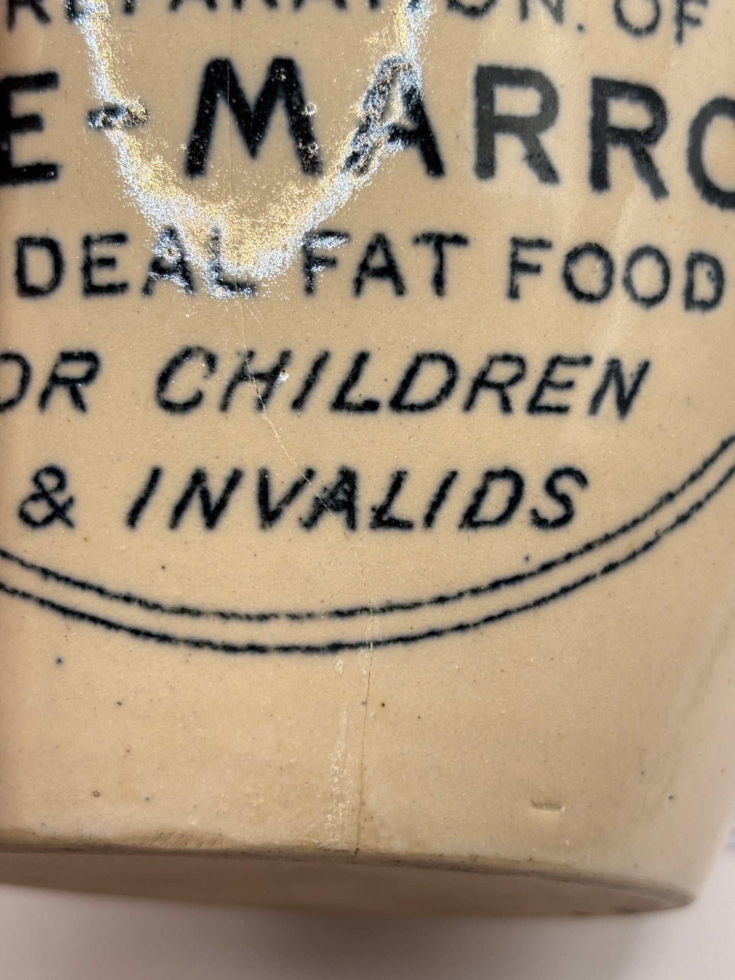 Old large 9 inch stoneware advertising Virol jar