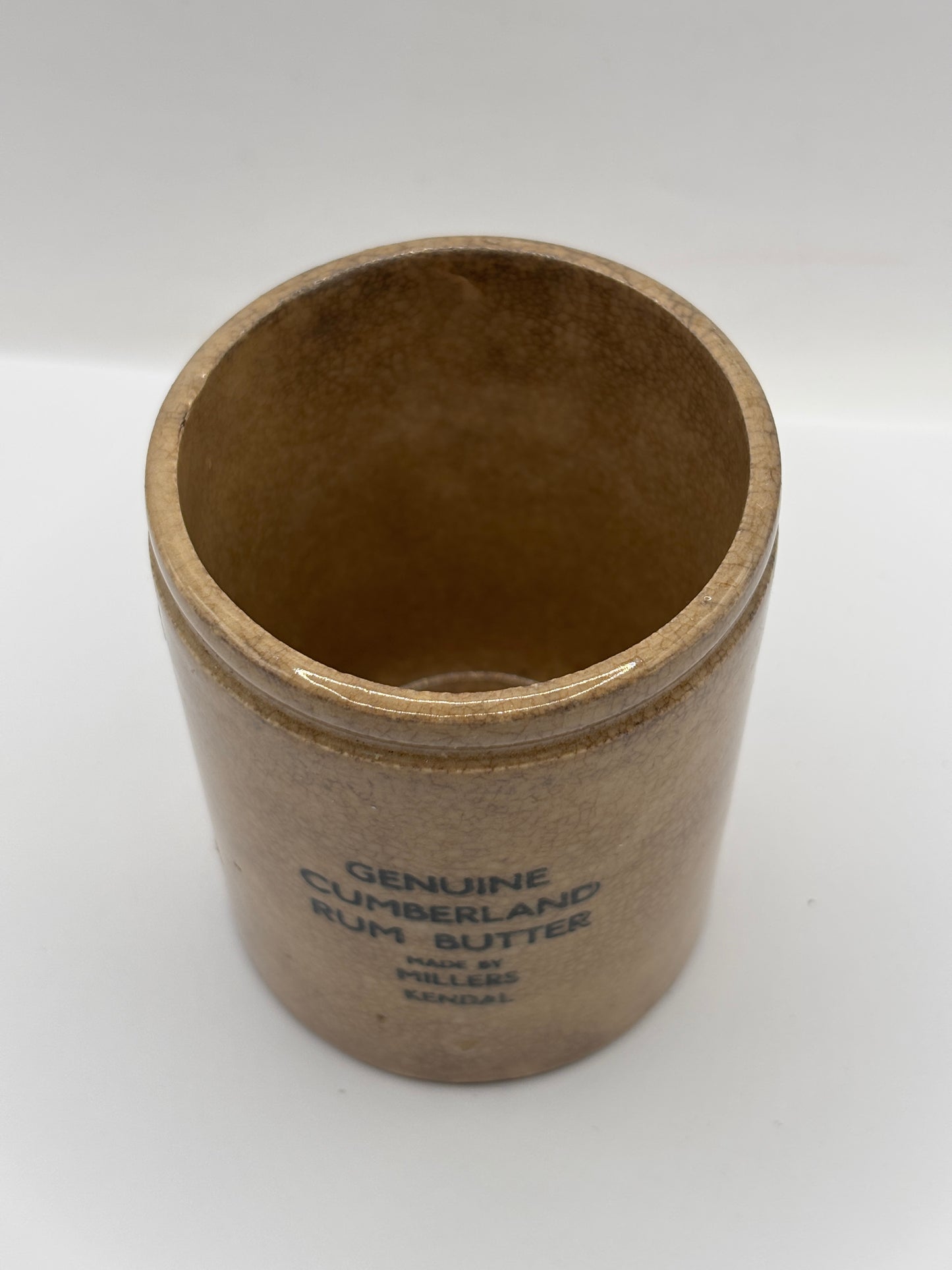 Old advertising jar, Cumberland rum butter.