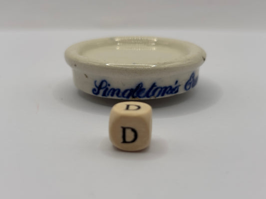 Old Singletons stoneware eye ointment (D)