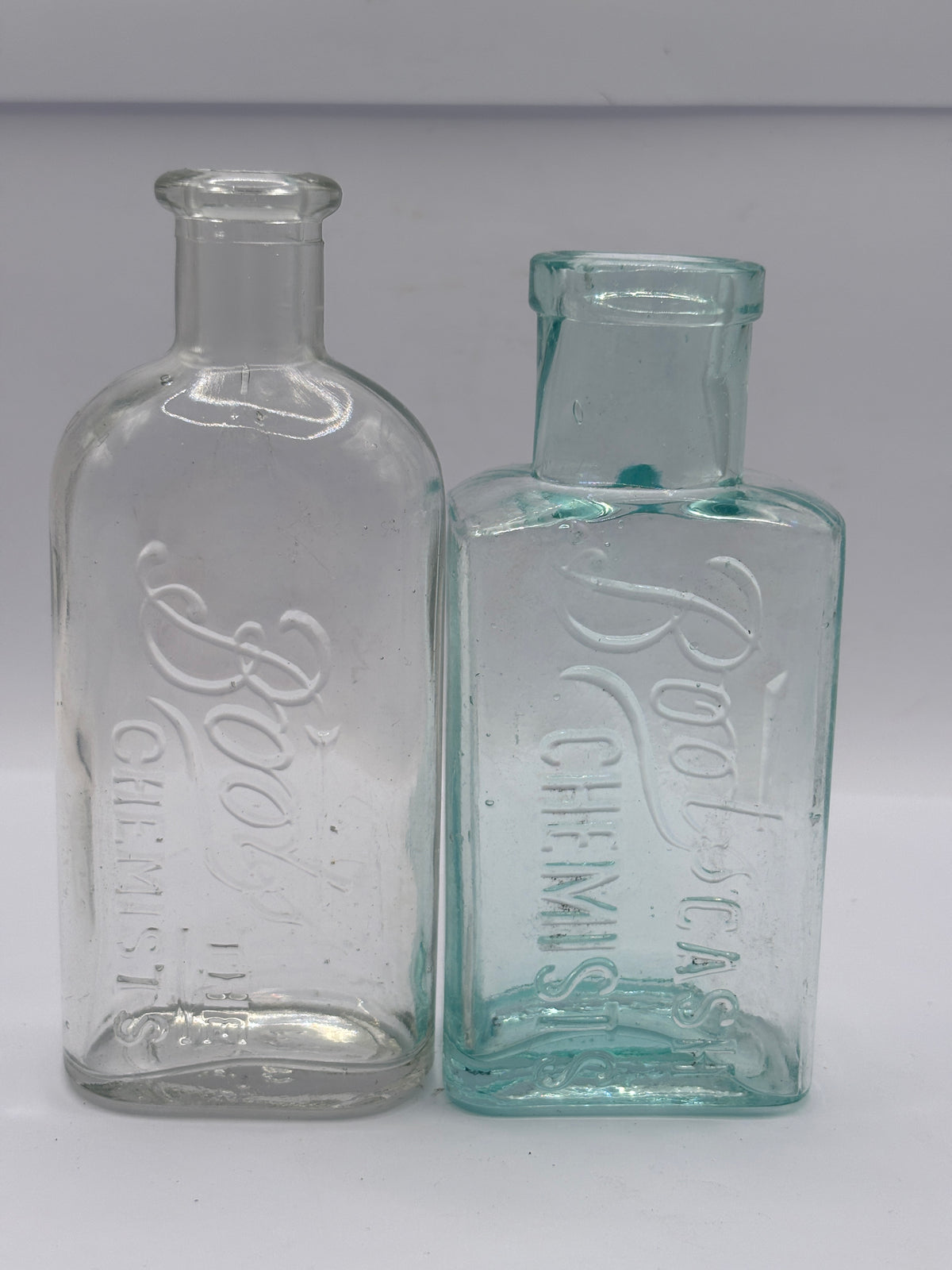 2 old Boots cash chemist bottles