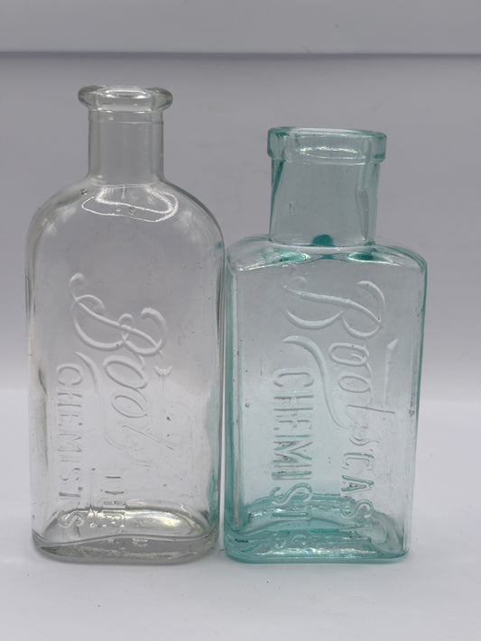 2 old Boots cash chemist bottles