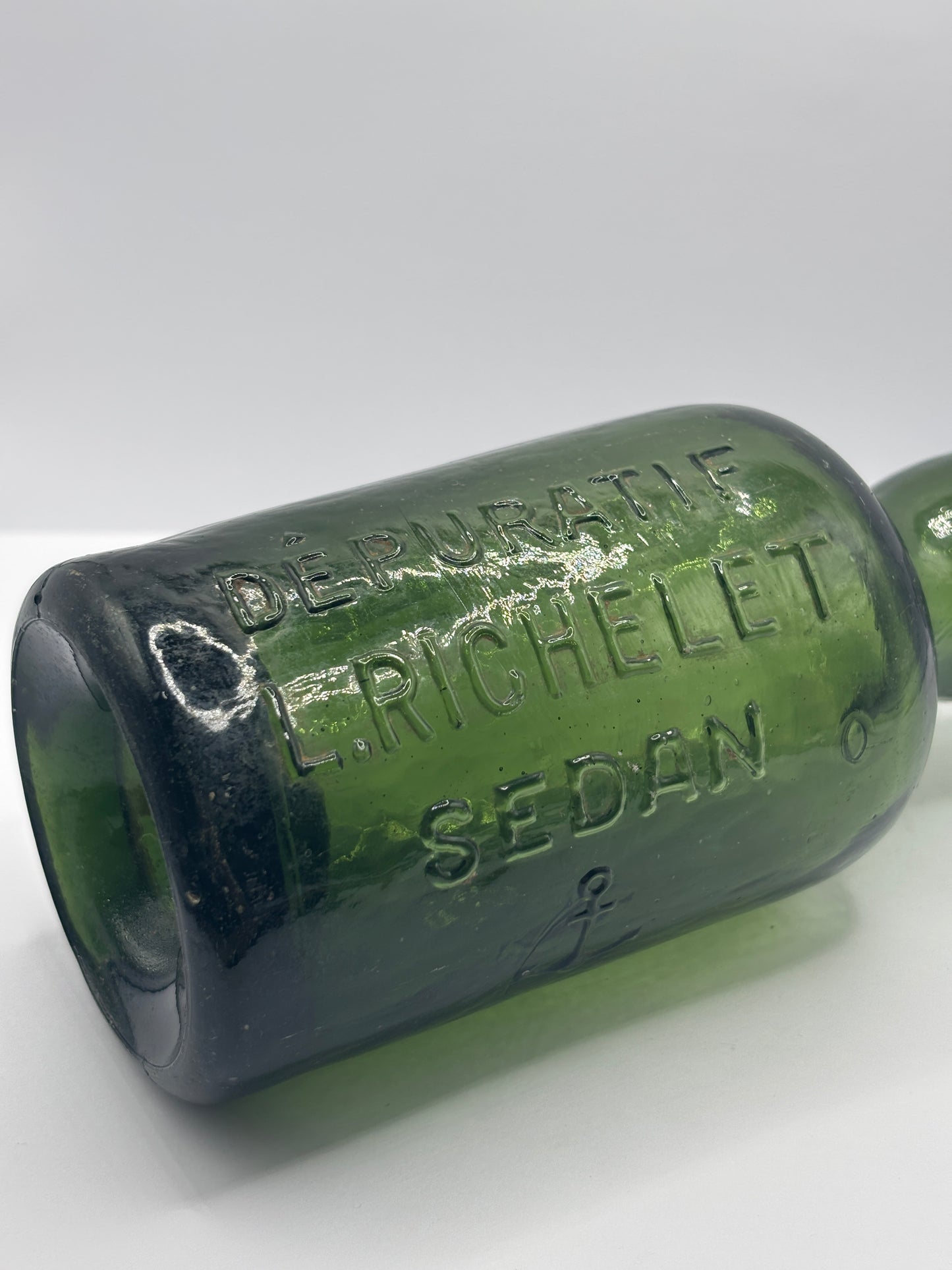 Old green glass beer bottle, Sedan