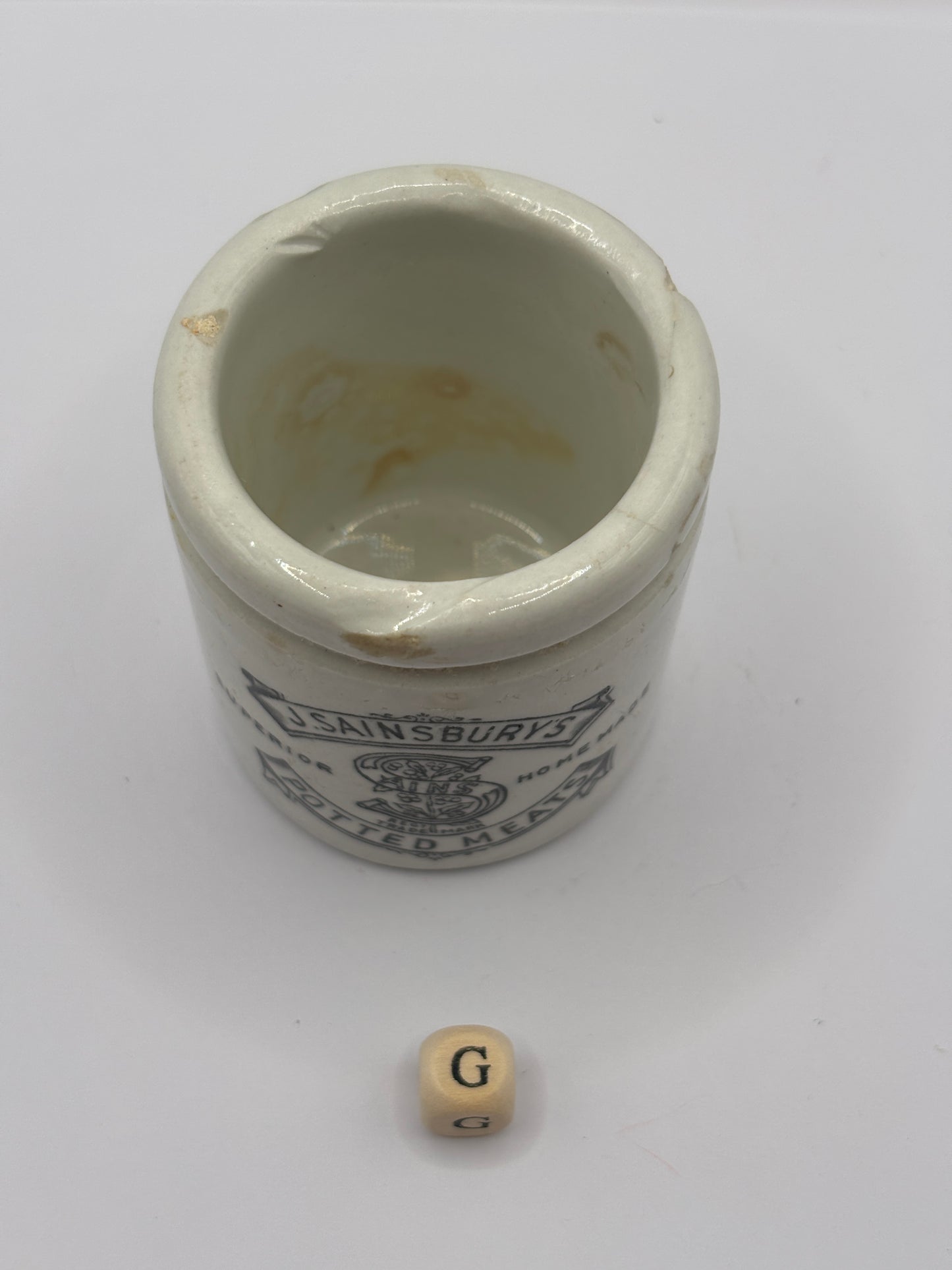 Old sainsburys advertising pot, home made potted meats (G)
