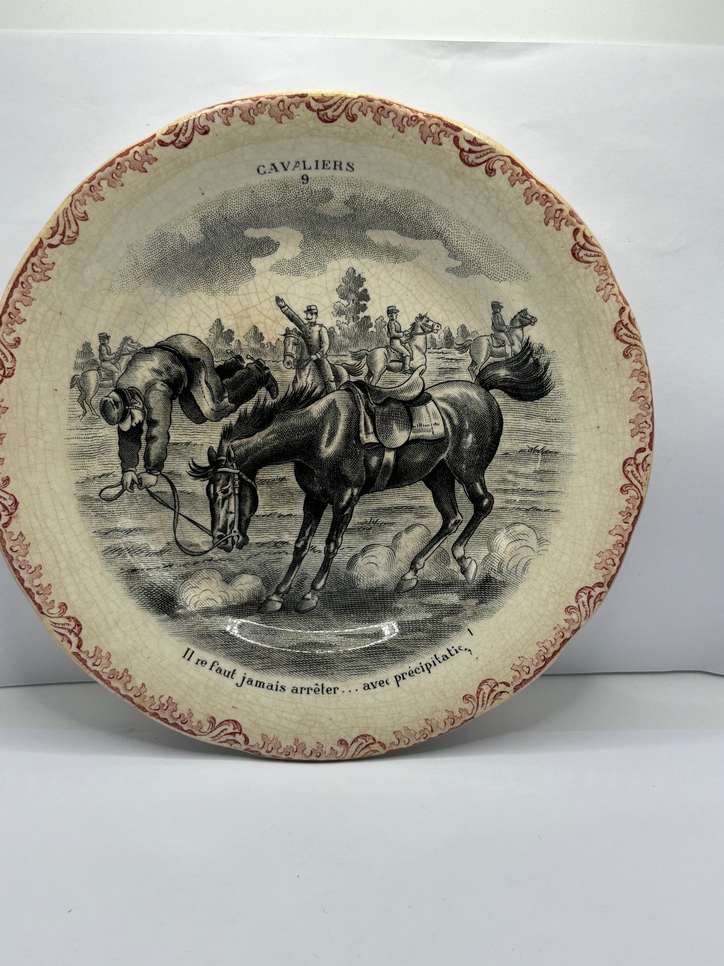 Antique french porcelain plate, mid 19th century