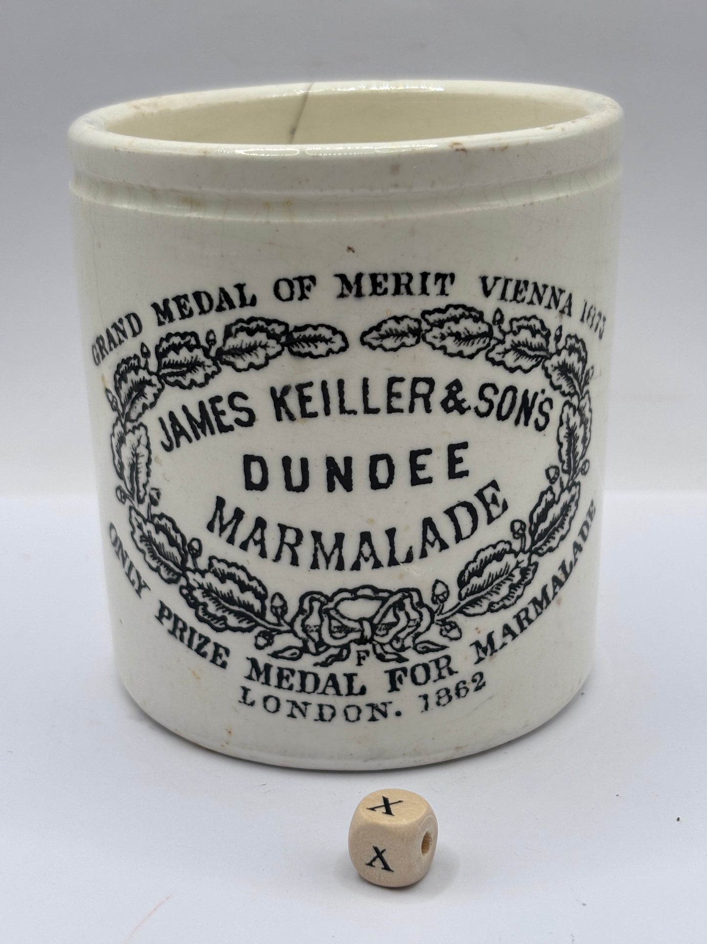 Old 1lb James Keiller Dundee marmalade jar (x)