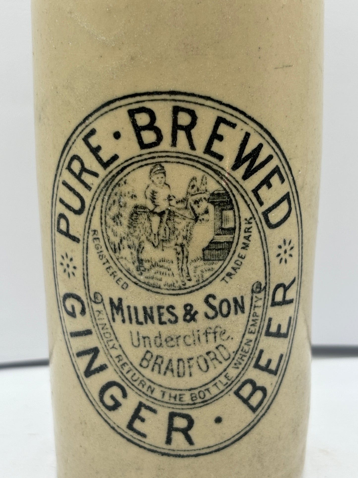 Bradford ginger beer bottle, Milnes & Son