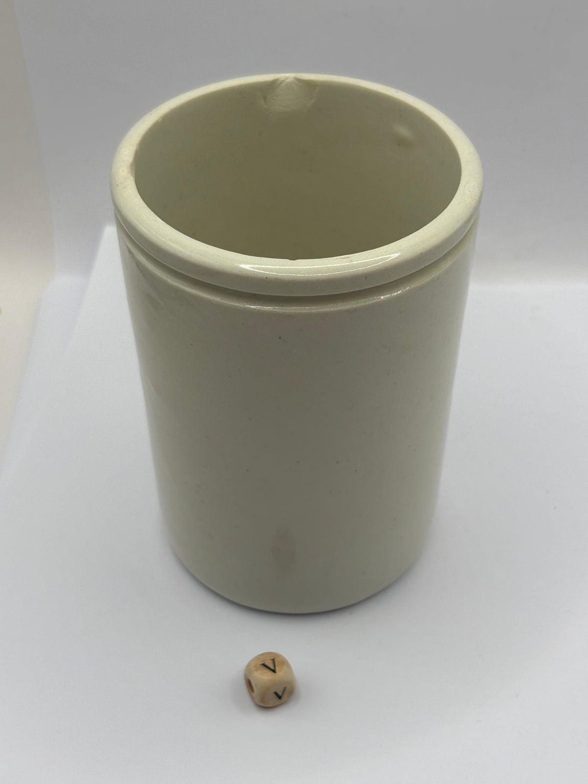 Old 1lb stoneware marmalade pot, James Keiller Dundee marmalade (v)