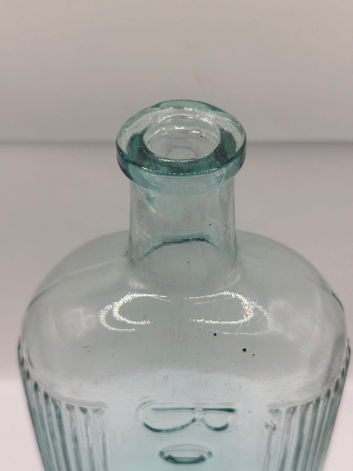 Old large aqua glass Boots Cash Chemists poison bottle 20cms