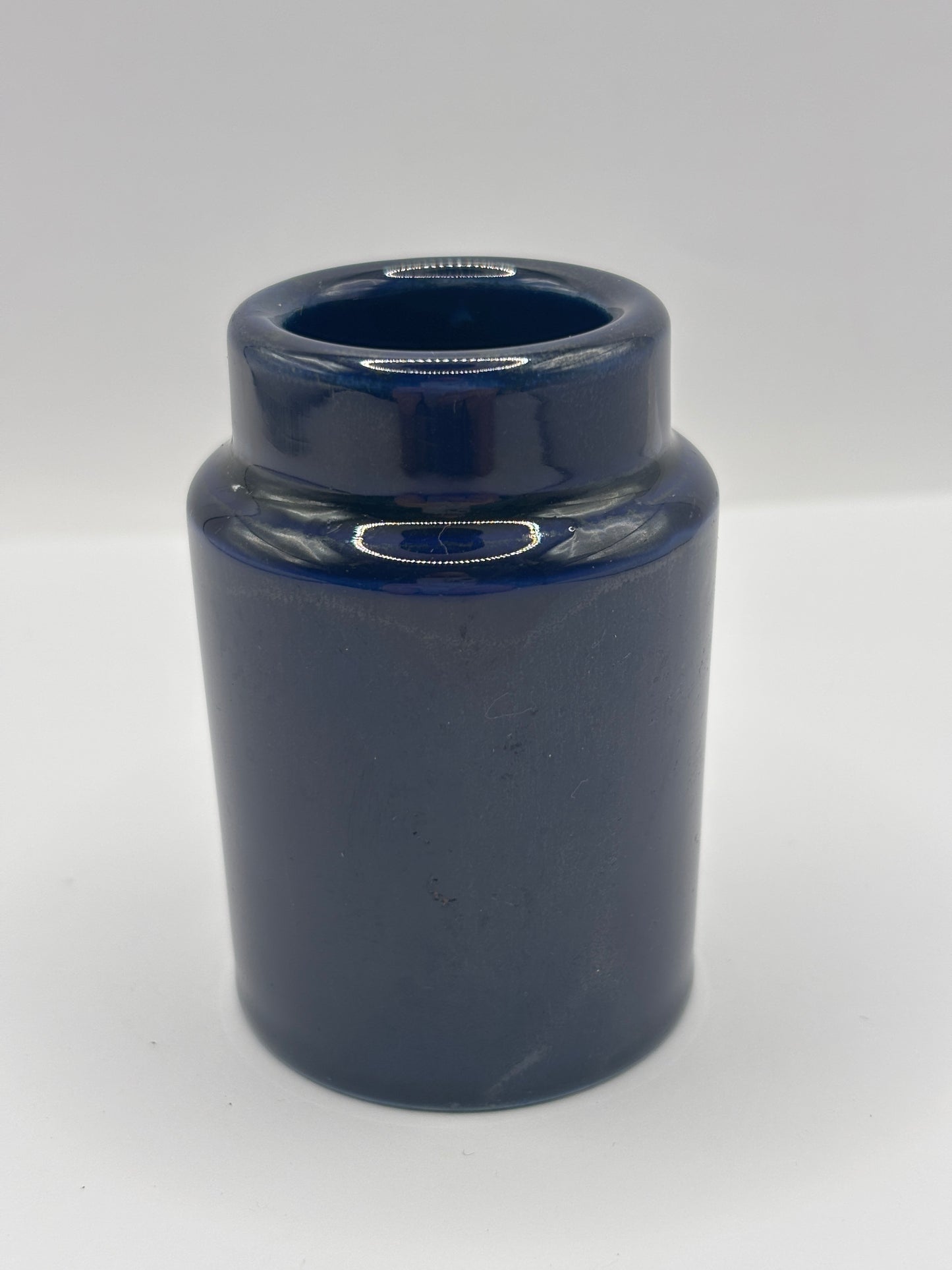 Old small blue stoneware pot