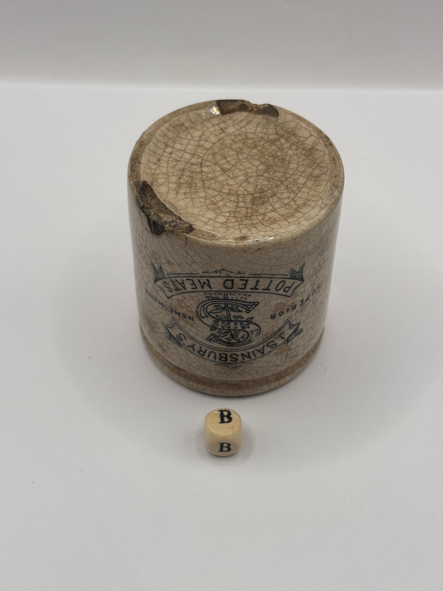 Old sainsburys advertising pot, potted meats (B)