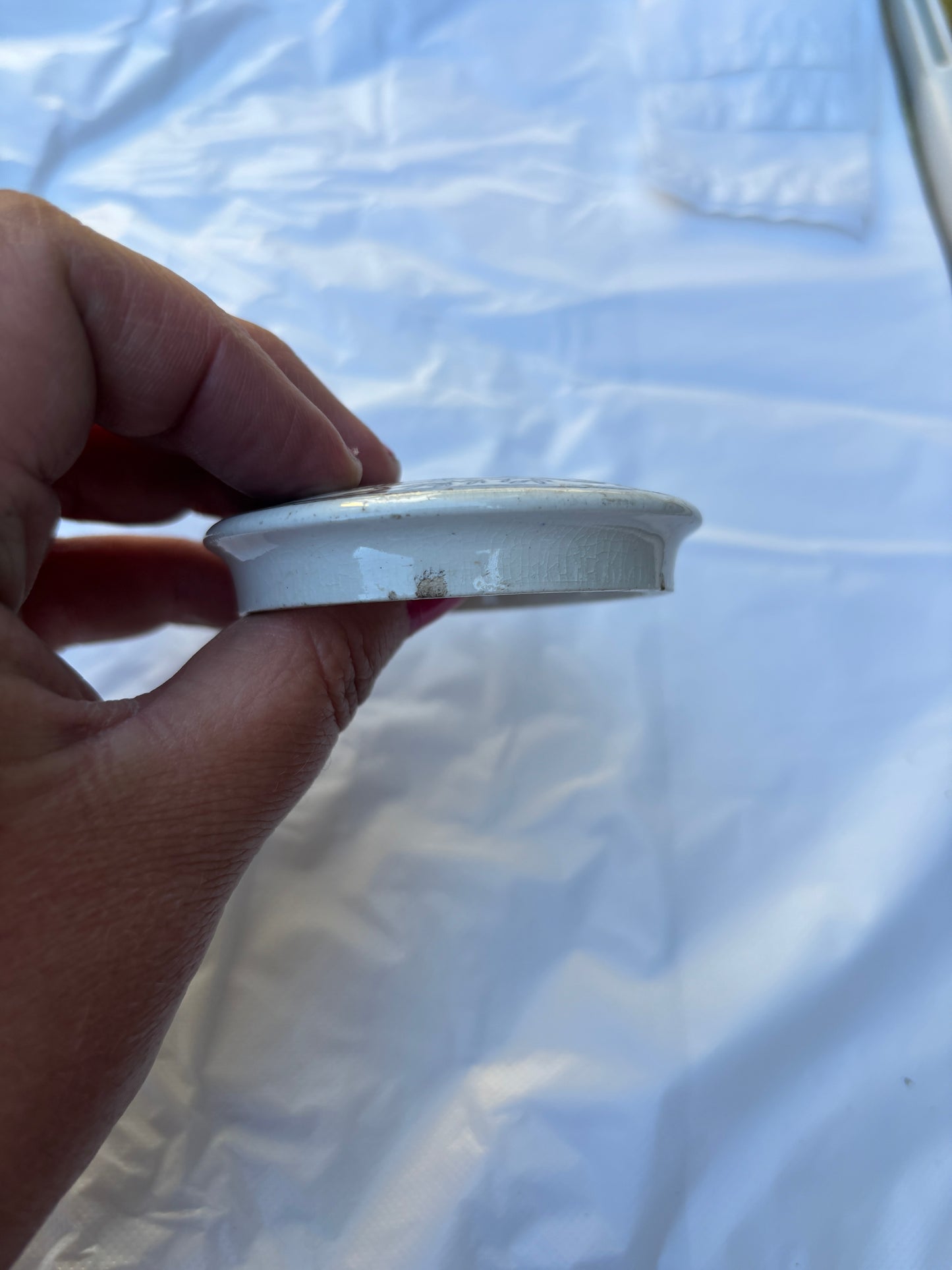 Old Boots cash chemist advertising lid, cold cream pot lid