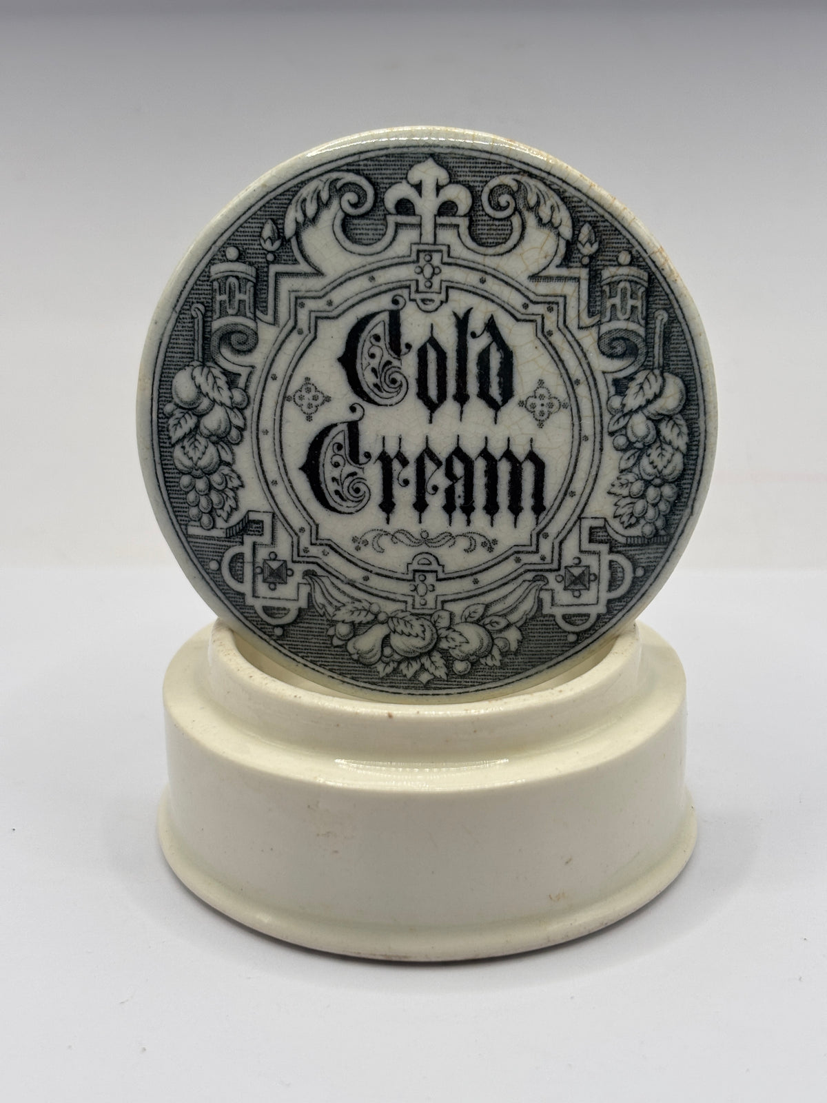 Old advertising lid and base, cold cream