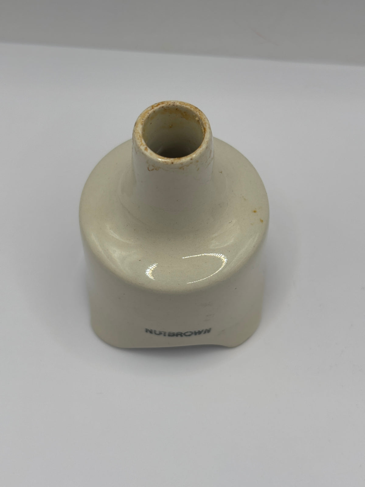 Old stoneware pie funnel, Nutbrown