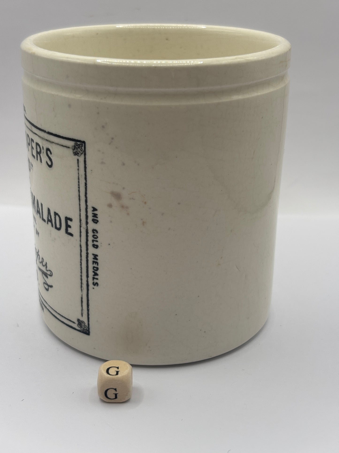 Old 1lb Frank Cooper marmalade Jar with lid (G)