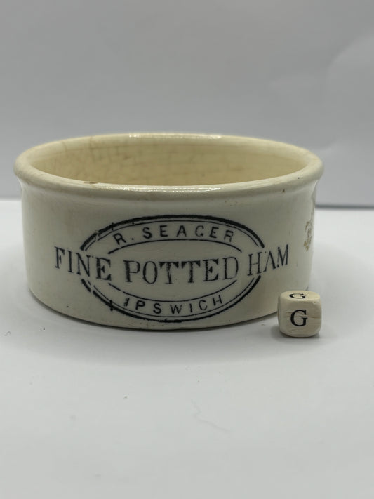 Seagars fine potted ham advertising meat paste pot (G)