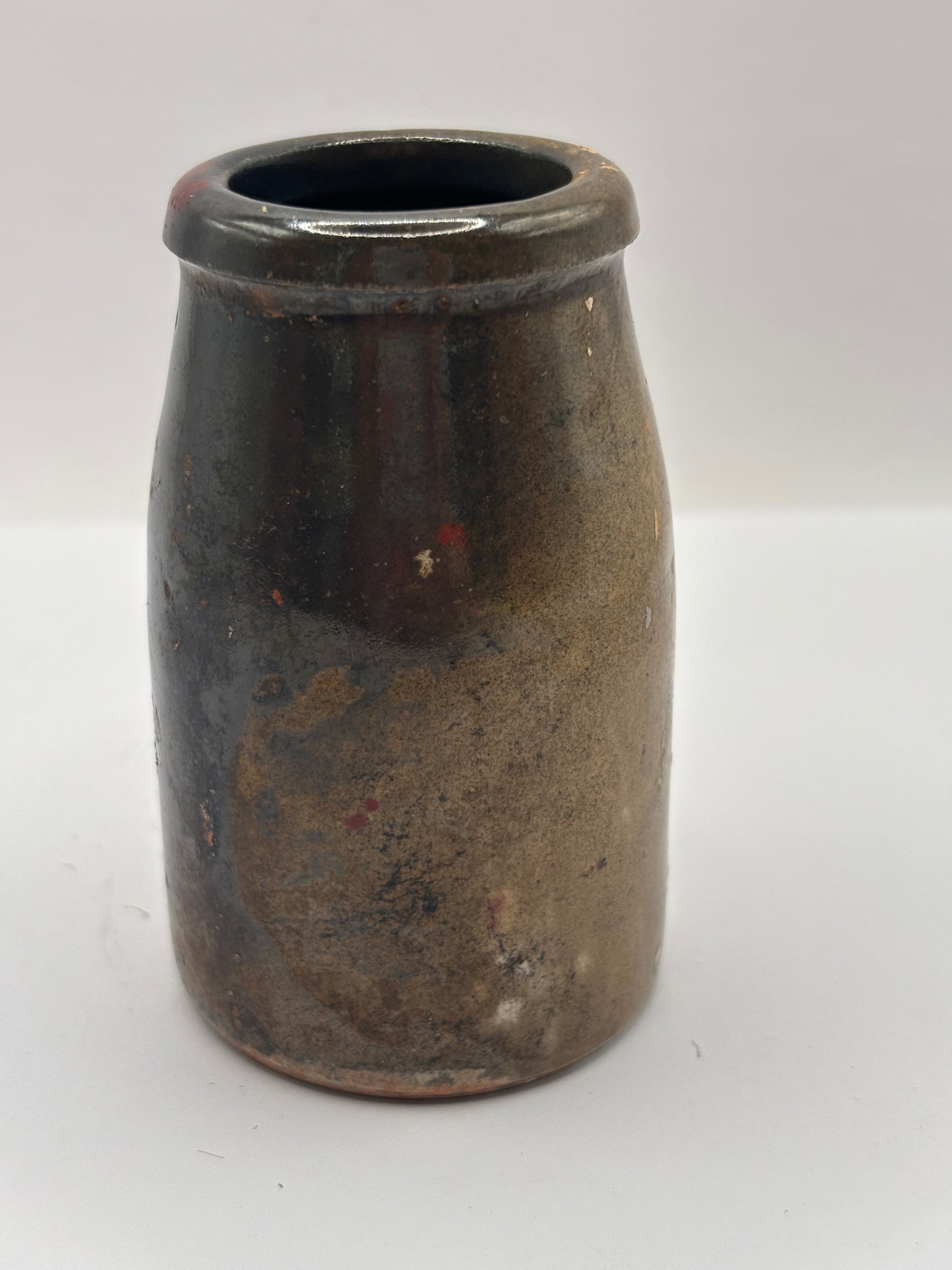 Old stoneware jar, creamer, churn