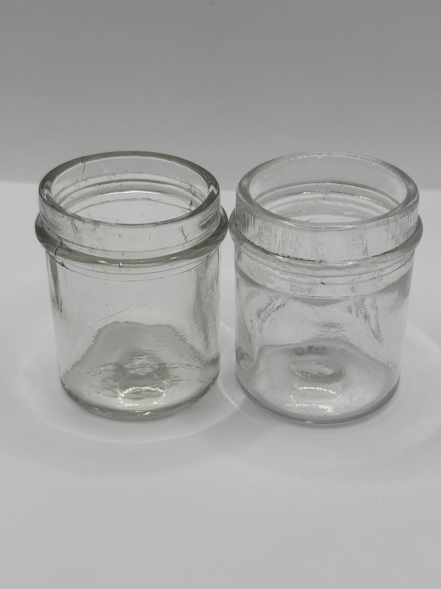 2 clear glass Boots cash chemists jars