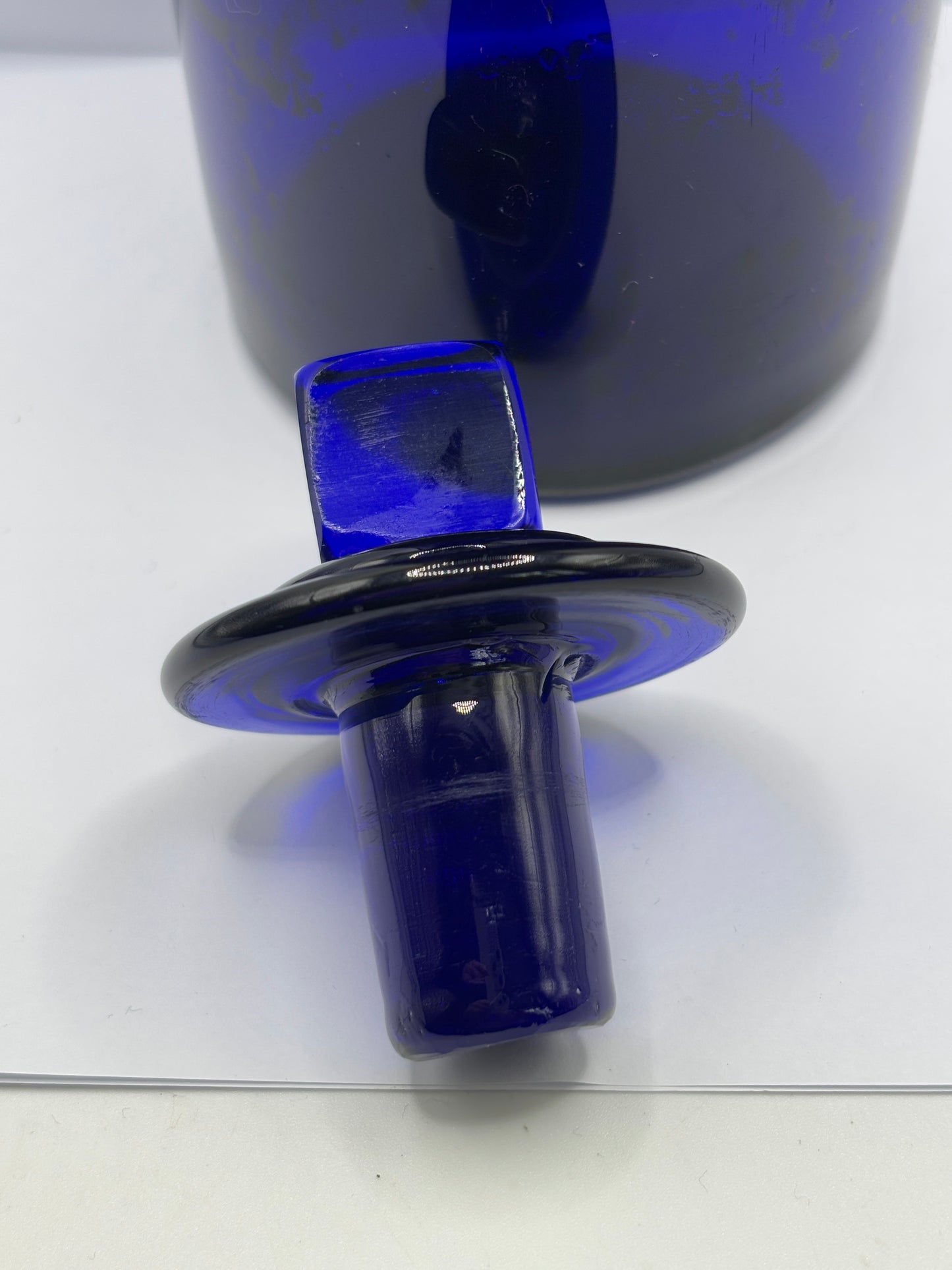 Old blue glass chemist jar, chemist round. Pharmacy