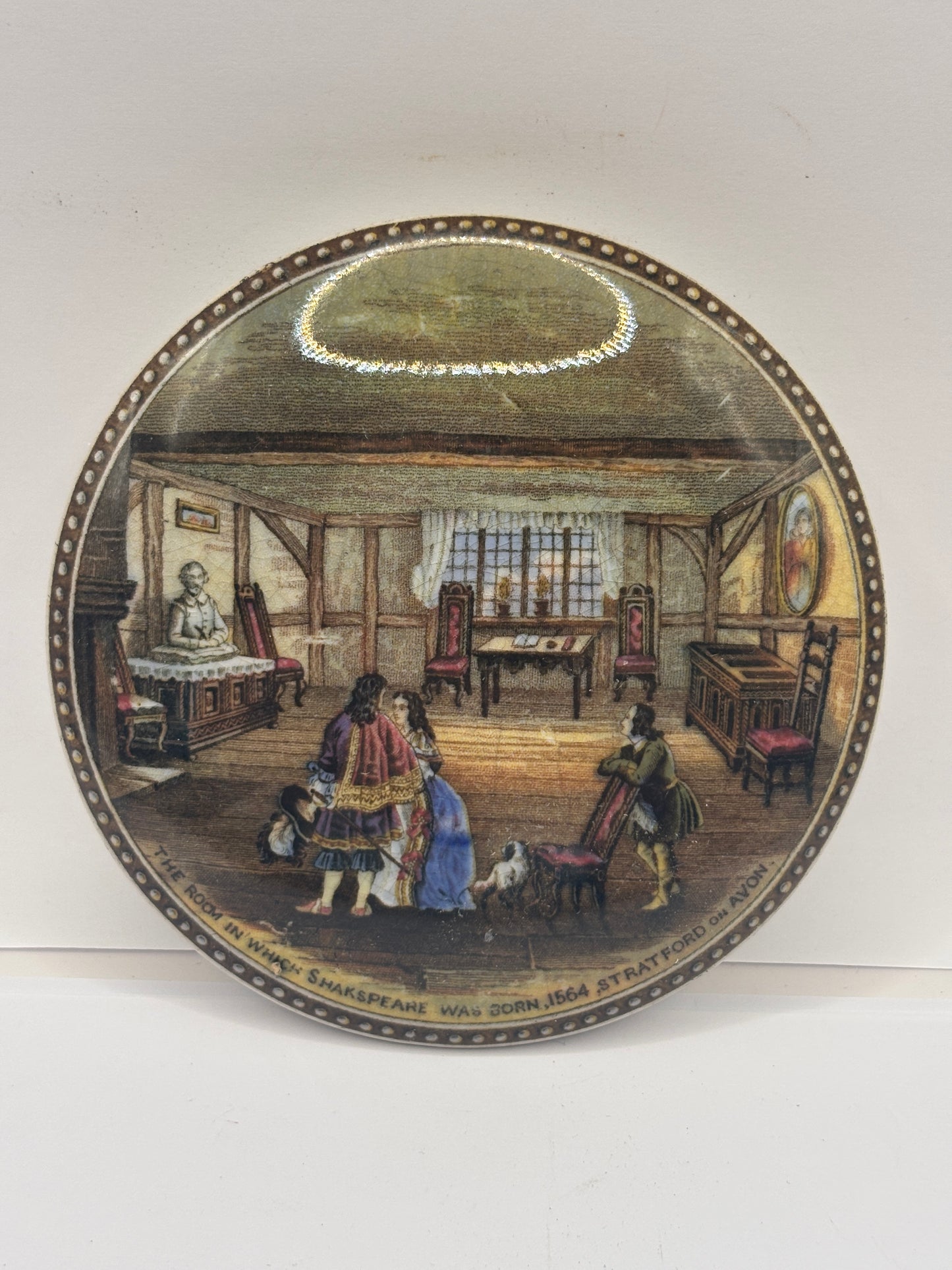 Old Prattware lid, The room in which Shakespeare was born
