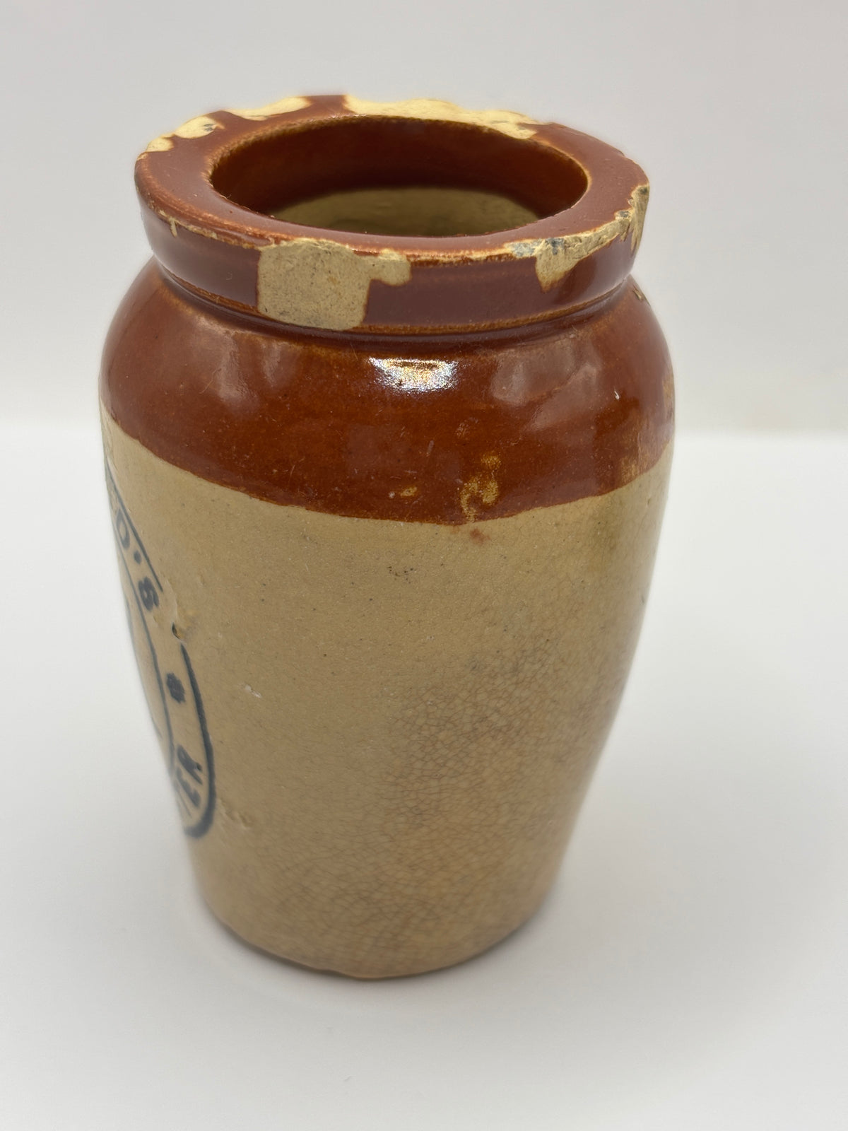 Old advertising cream pot, Hailwoods rich cream. Damaged