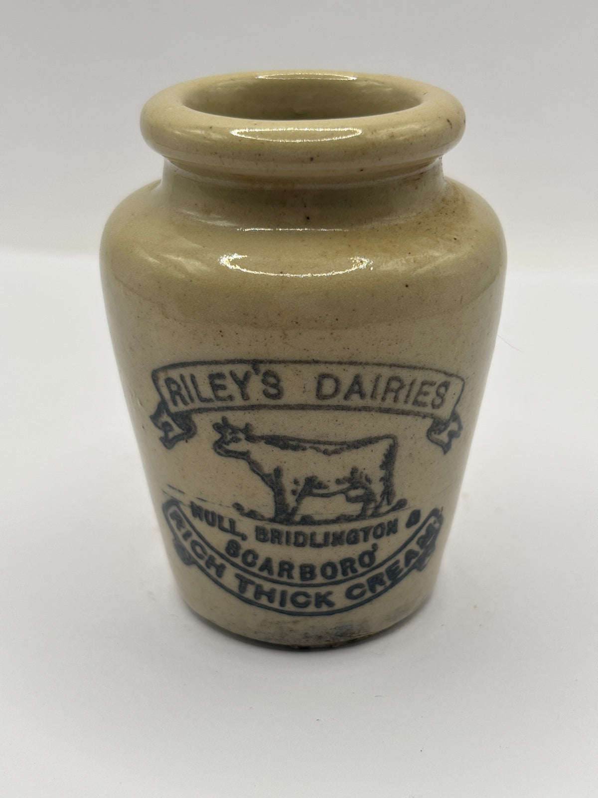 Old advertising cream pot, Rileys dairies Scarboro’