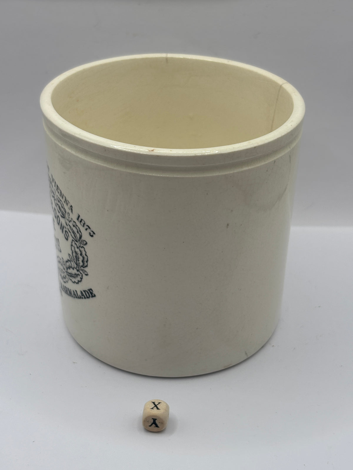 Old 2lb stoneware marmalade pot, James Keiller Dundee marmalade (x)