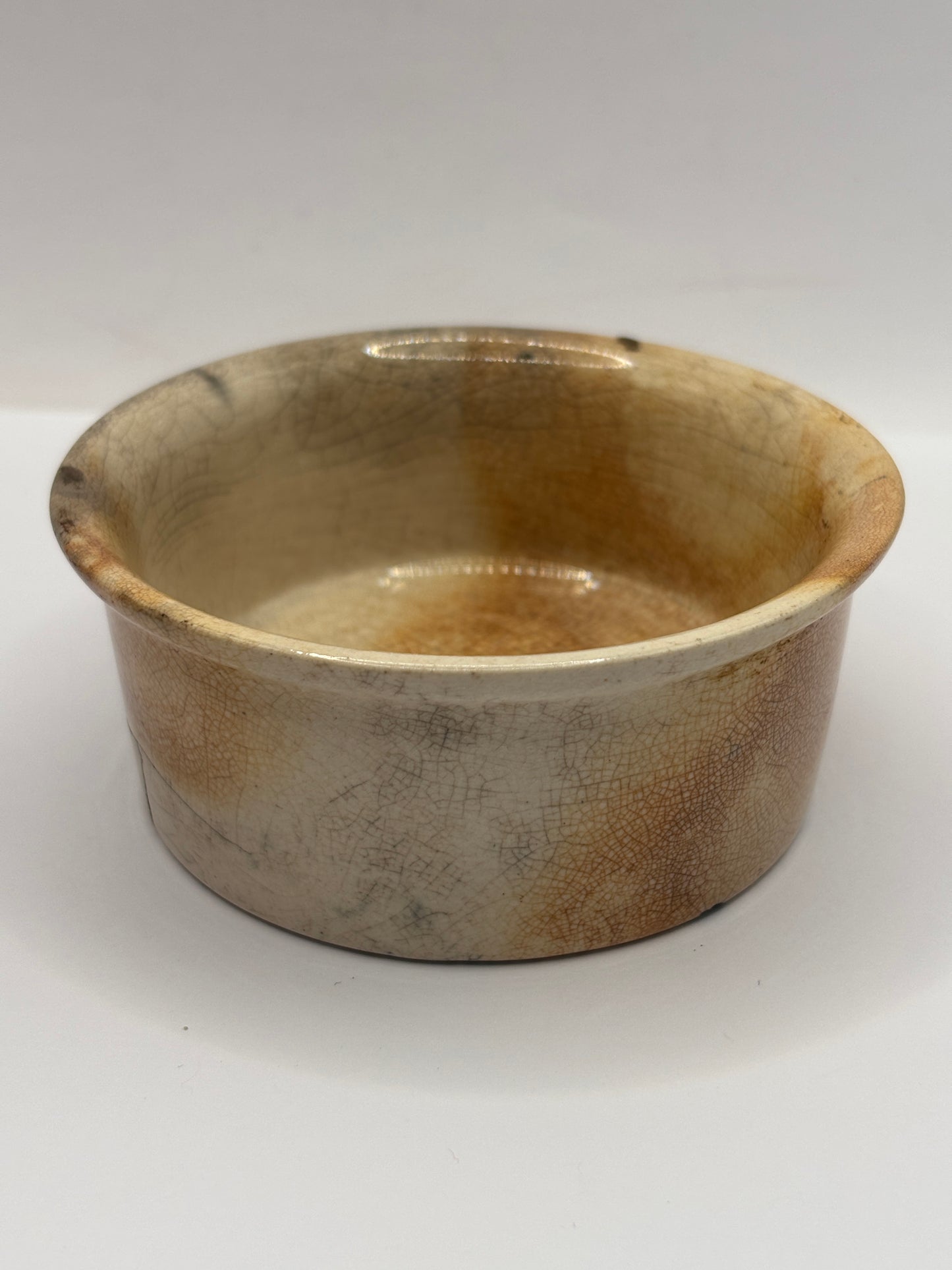 Old Plumtree advertising meat paste pot. Damaged