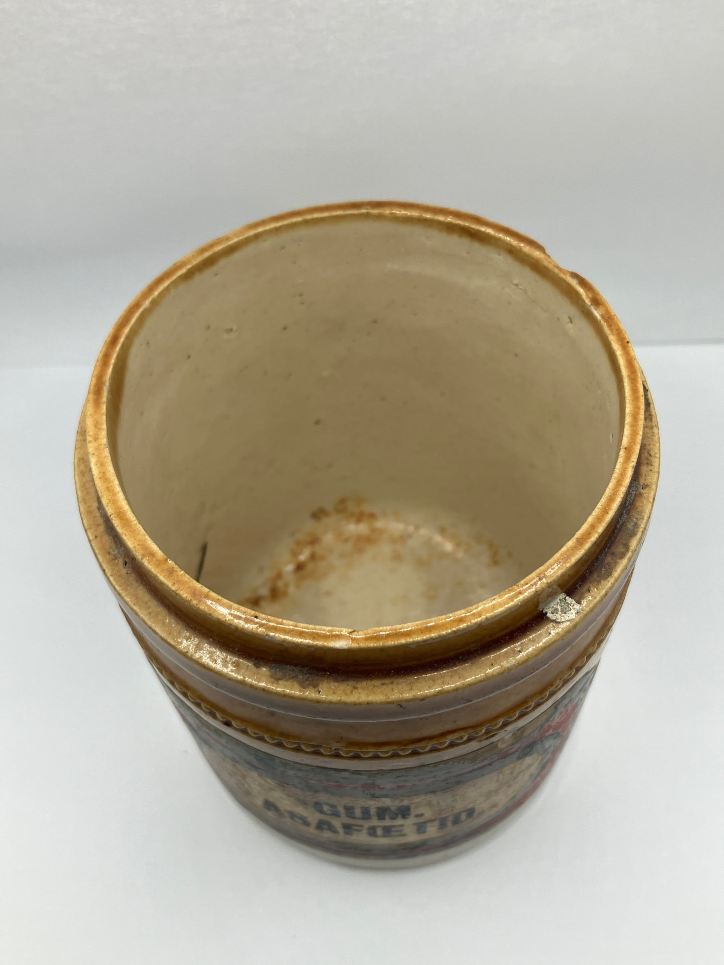 Antique chemist jar with original label