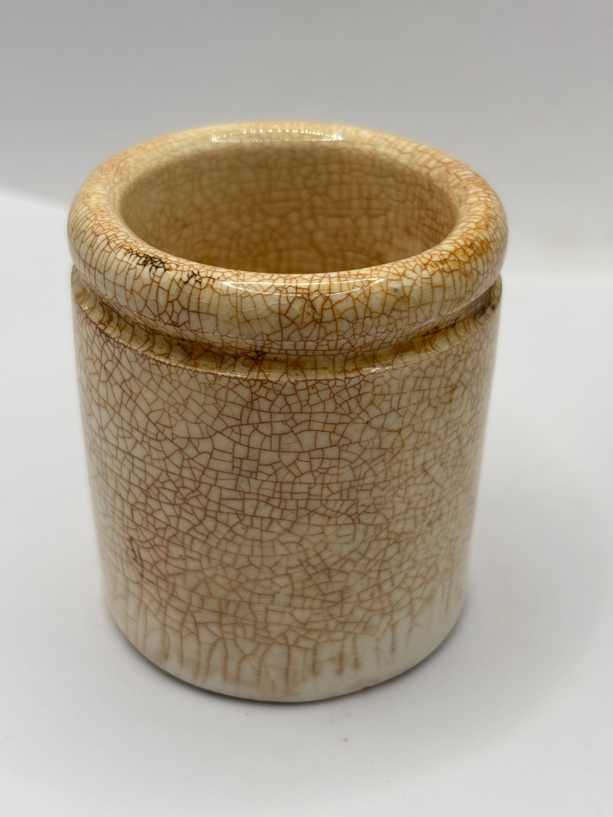Old small chunky stoneware pot