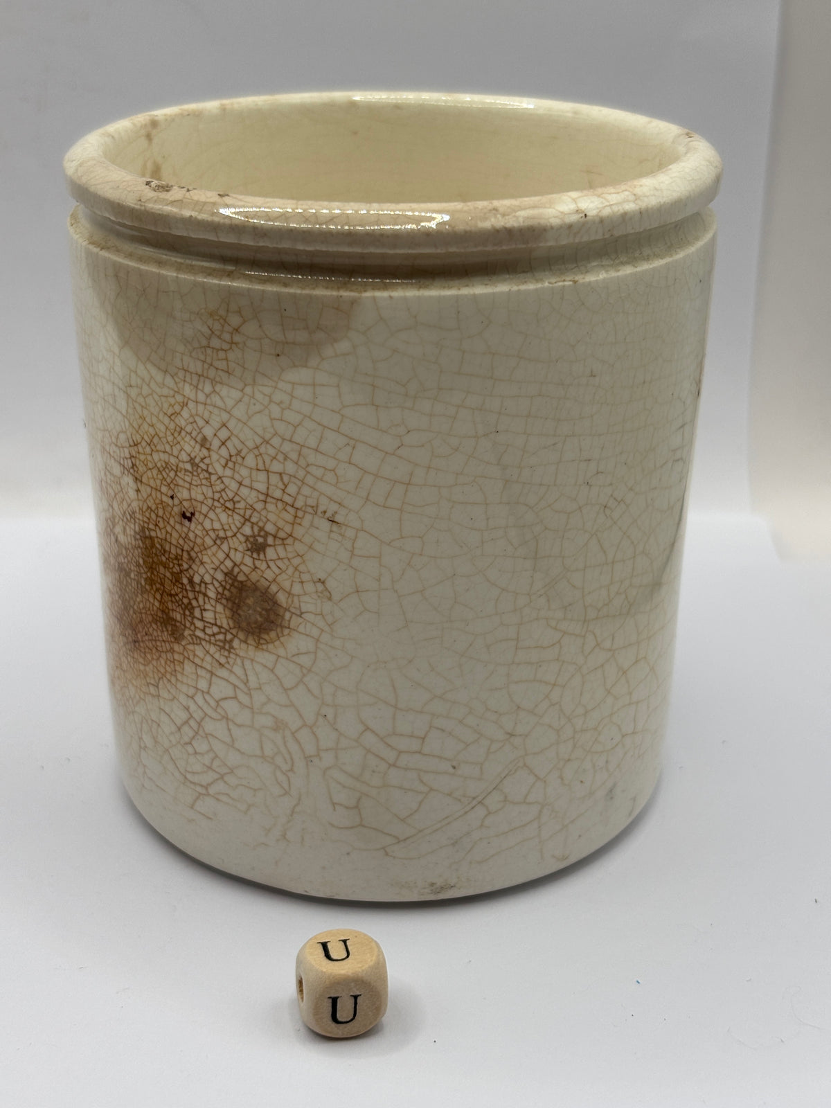 Old 1lb stoneware marmalade pot, James Keiller Dundee marmalade (u)