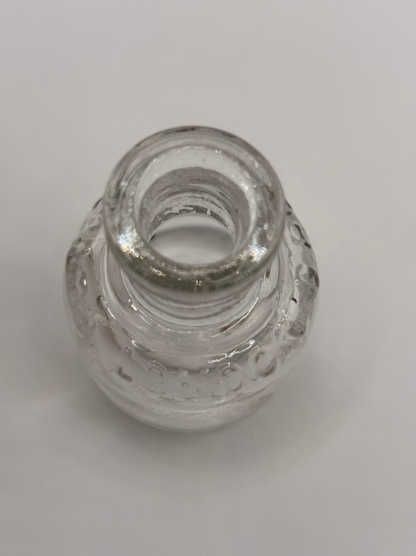 Old clear glass advertising ink, inkwell. G.Rowney & Co London