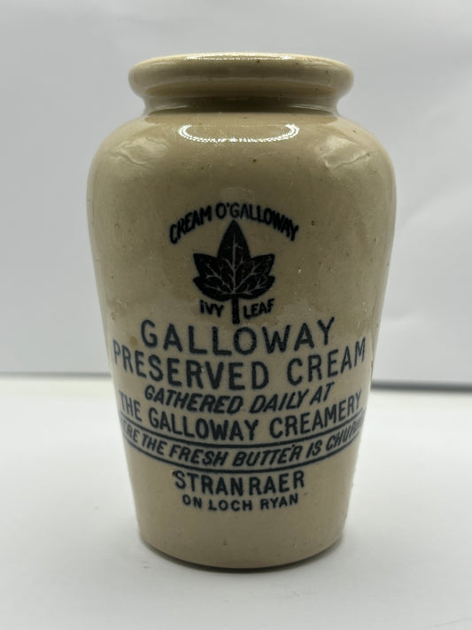 The Galloway creamery, white stoneware cream pot