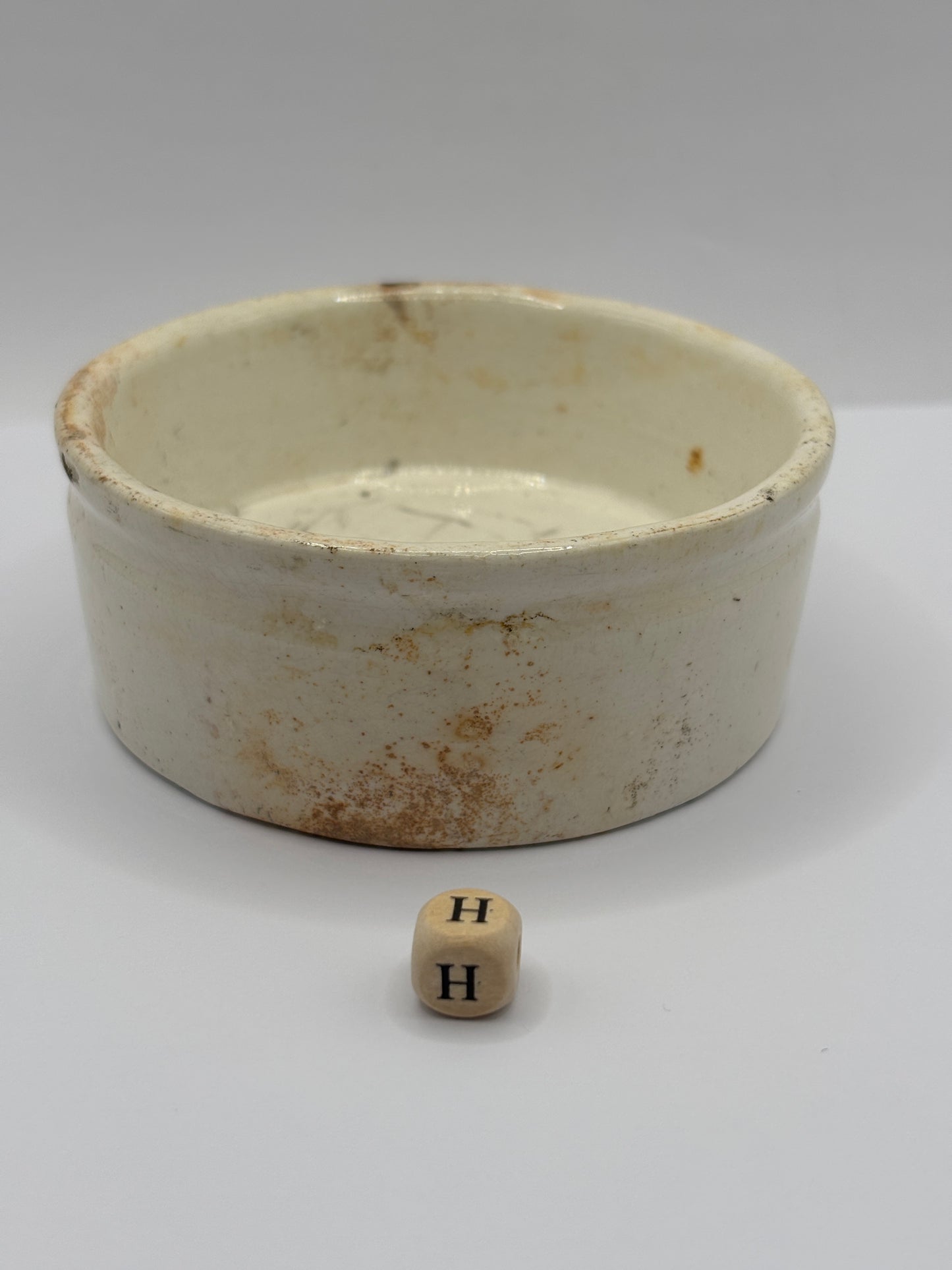 Old plain stoneware meat paste pot, potted meat (H)