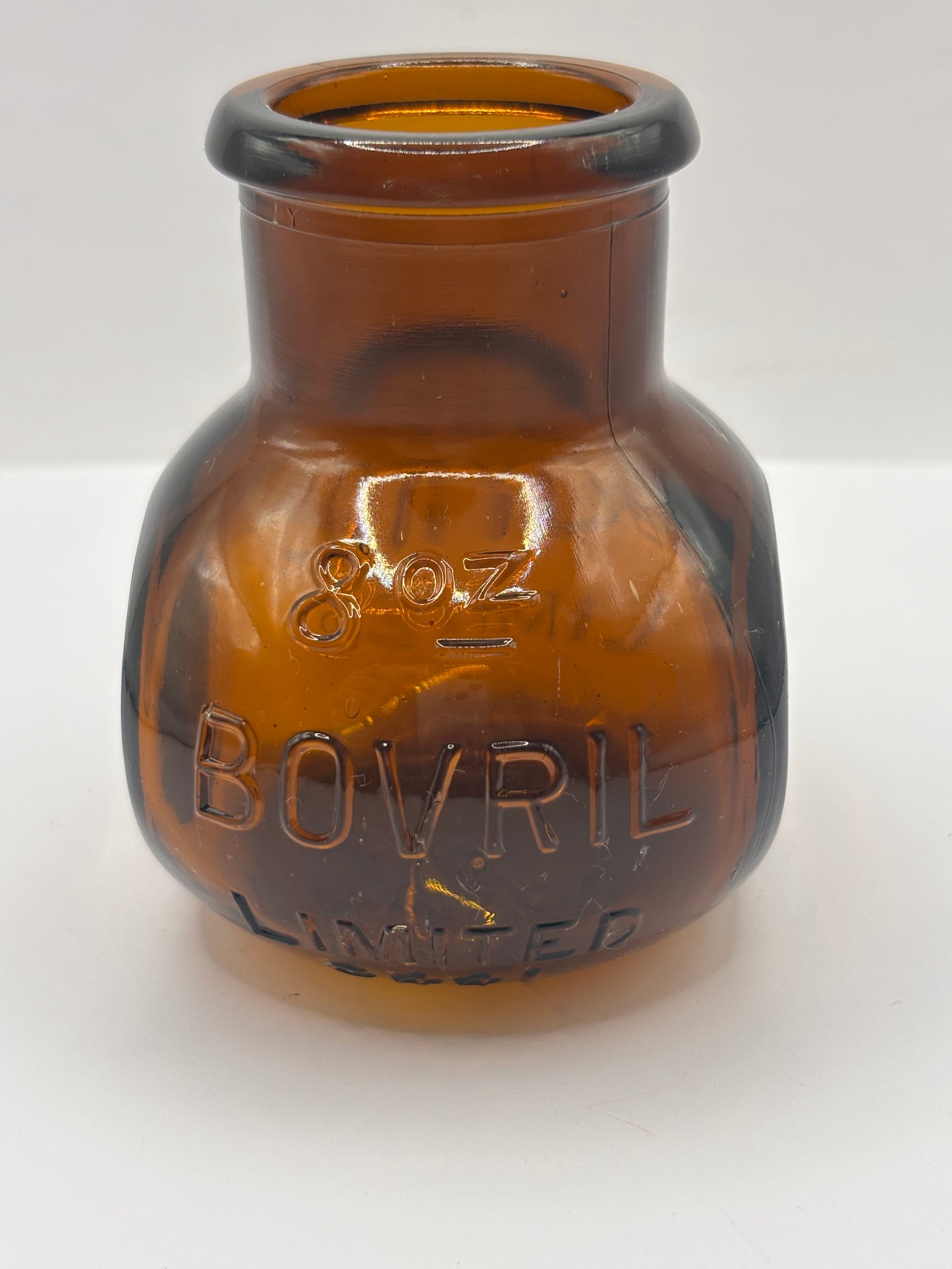 old amber glass bovril bottle 8Oz