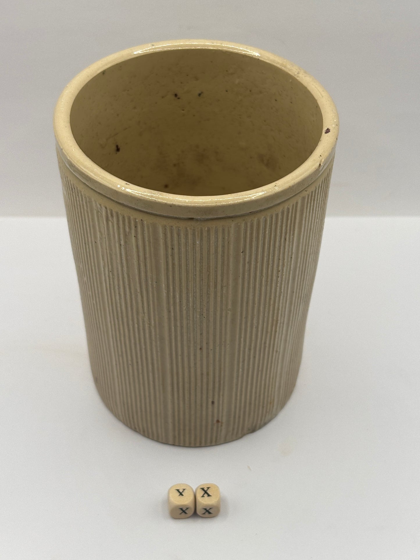 Old 2lb ribbed stoneware jam pot (xx) Hartley’s