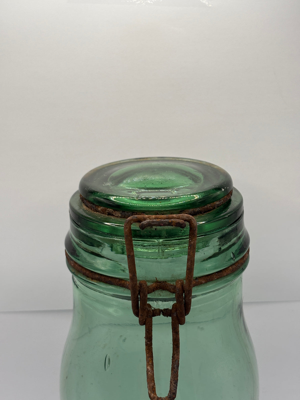 Old French green glass canning jar, Solidex (B)
