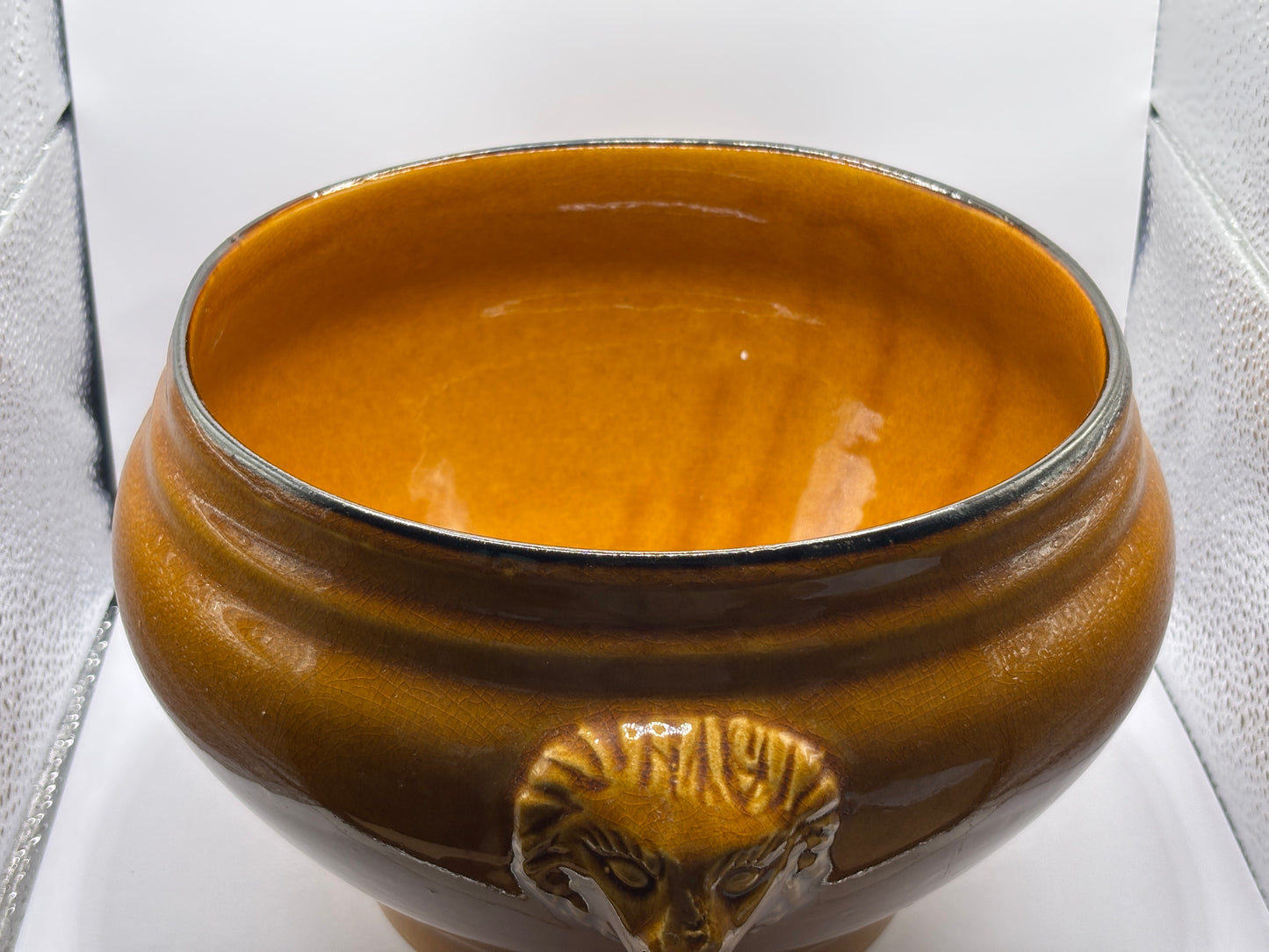 Large Vintage French tureen soup bowl, lions head