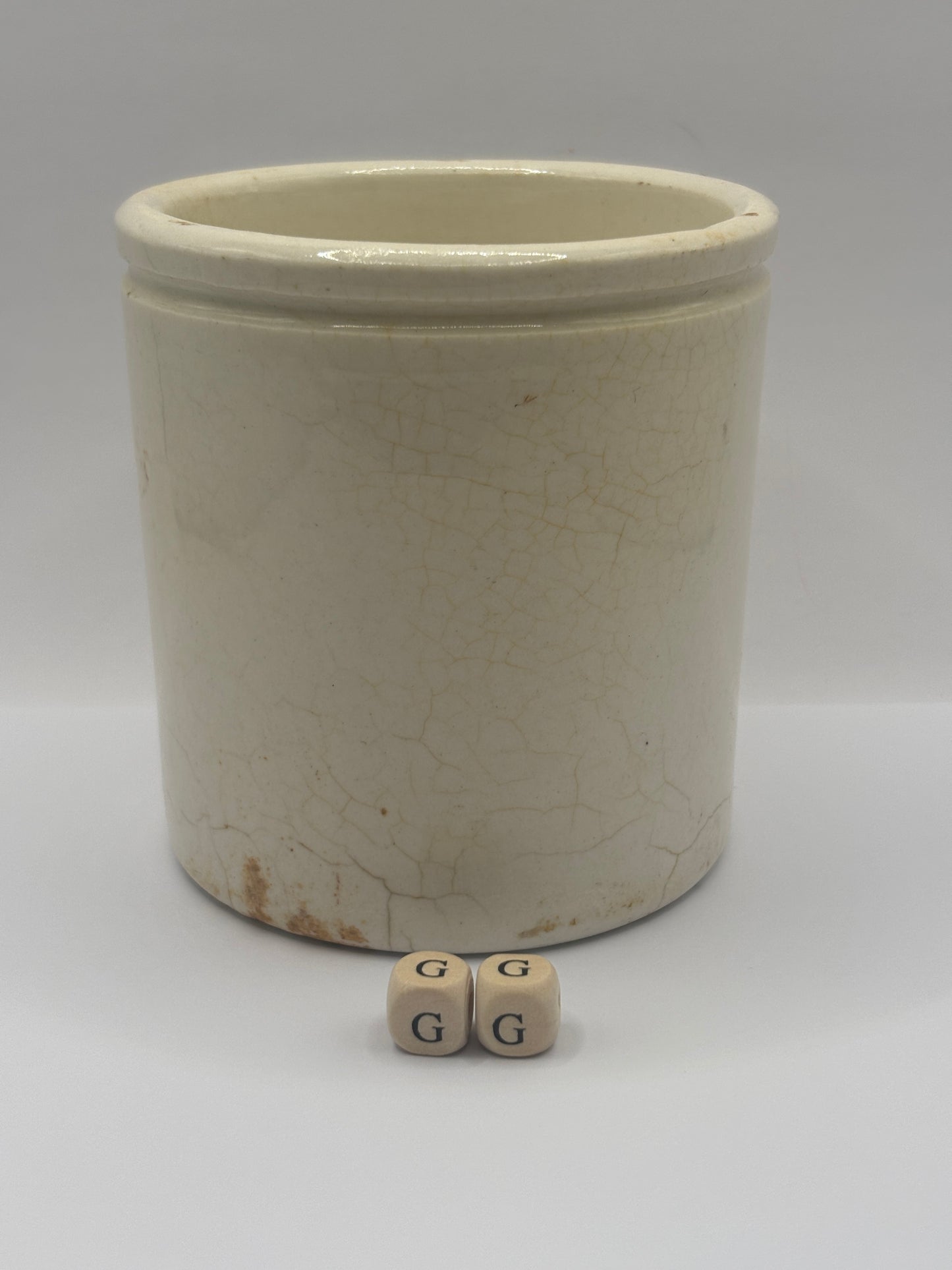 Old 1lb white stoneware marmalade jar (GG)