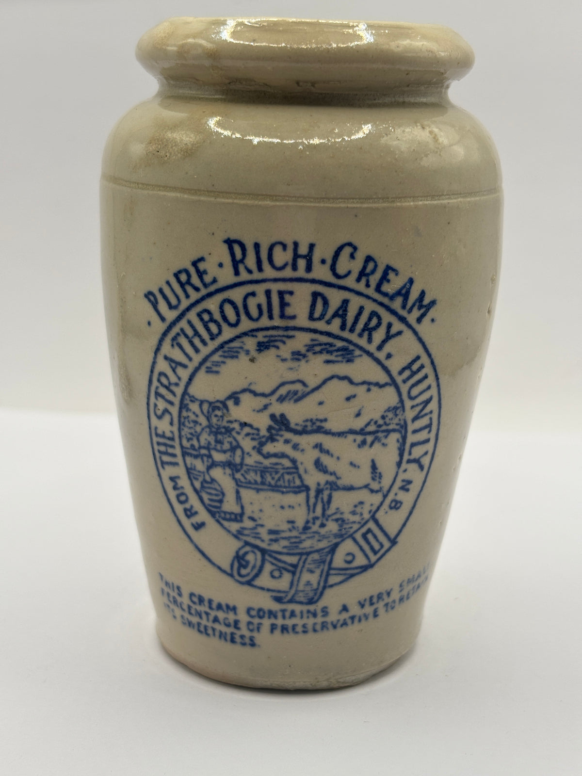 Old advertising cream pot, Strathbogie dairy, pure rich cream