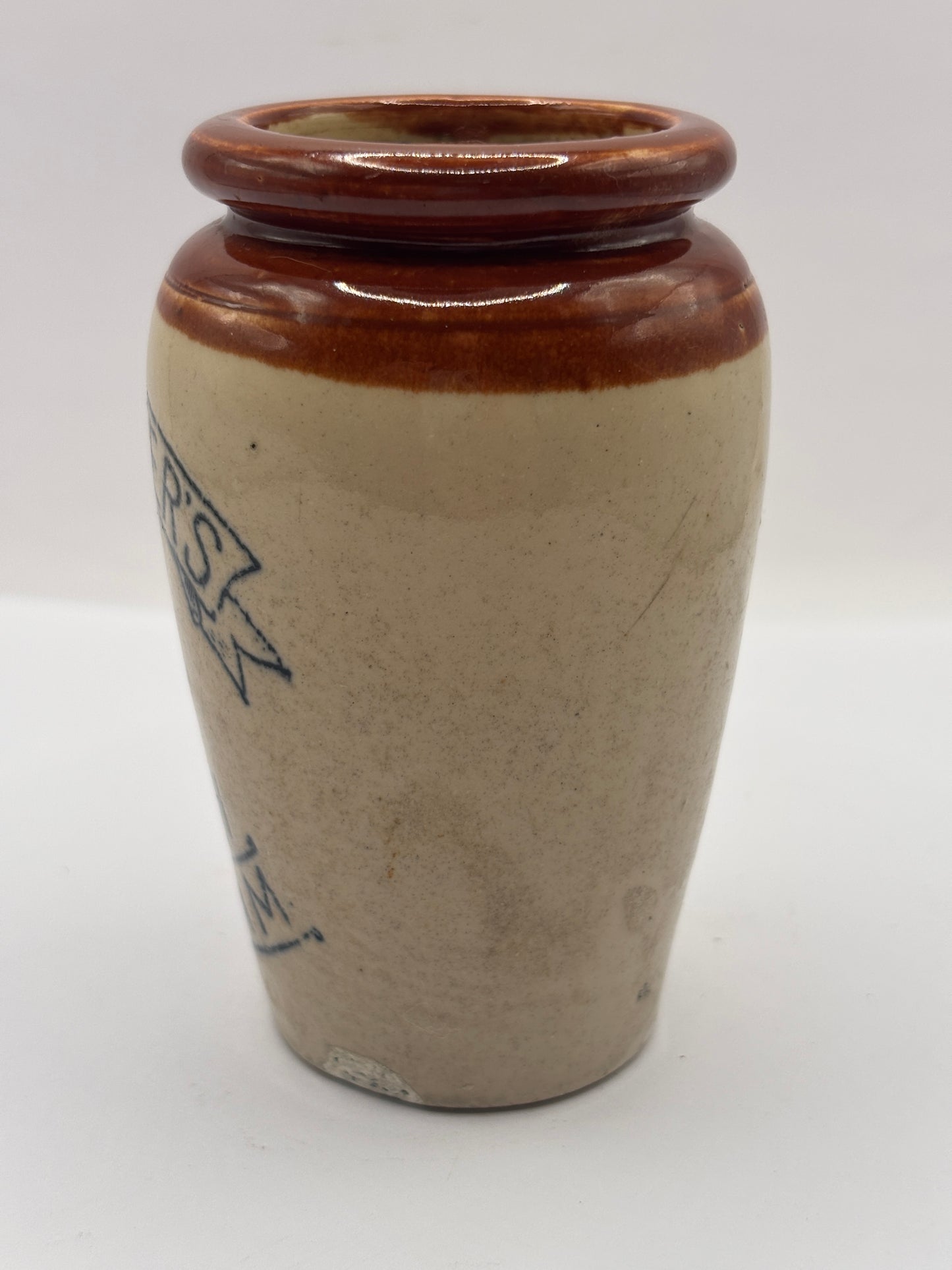 Old advertising cream pot, Find Later’s fresh cream. Small repair