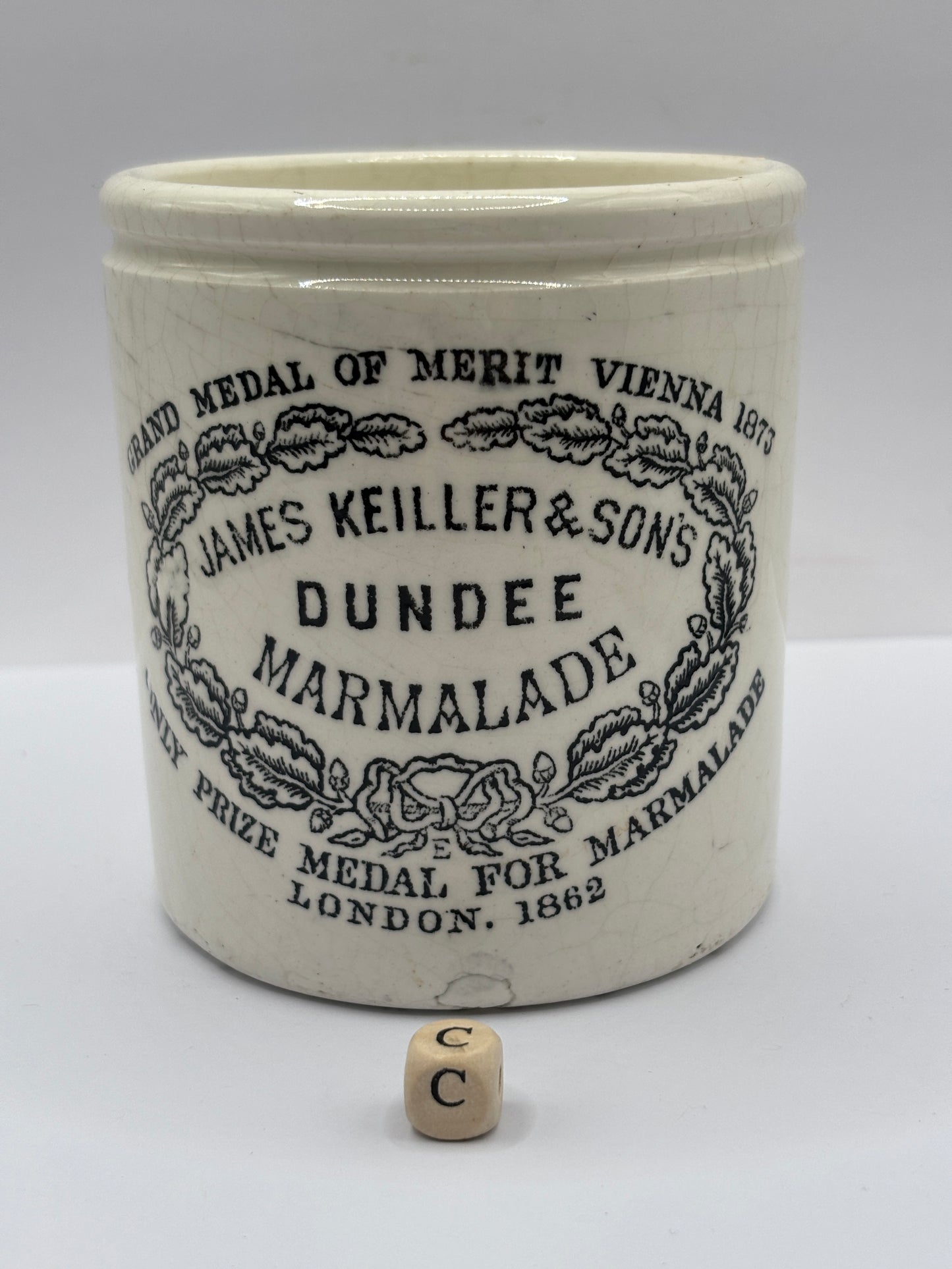 Old 1lb James Keiller Dundee marmalade jar (c)